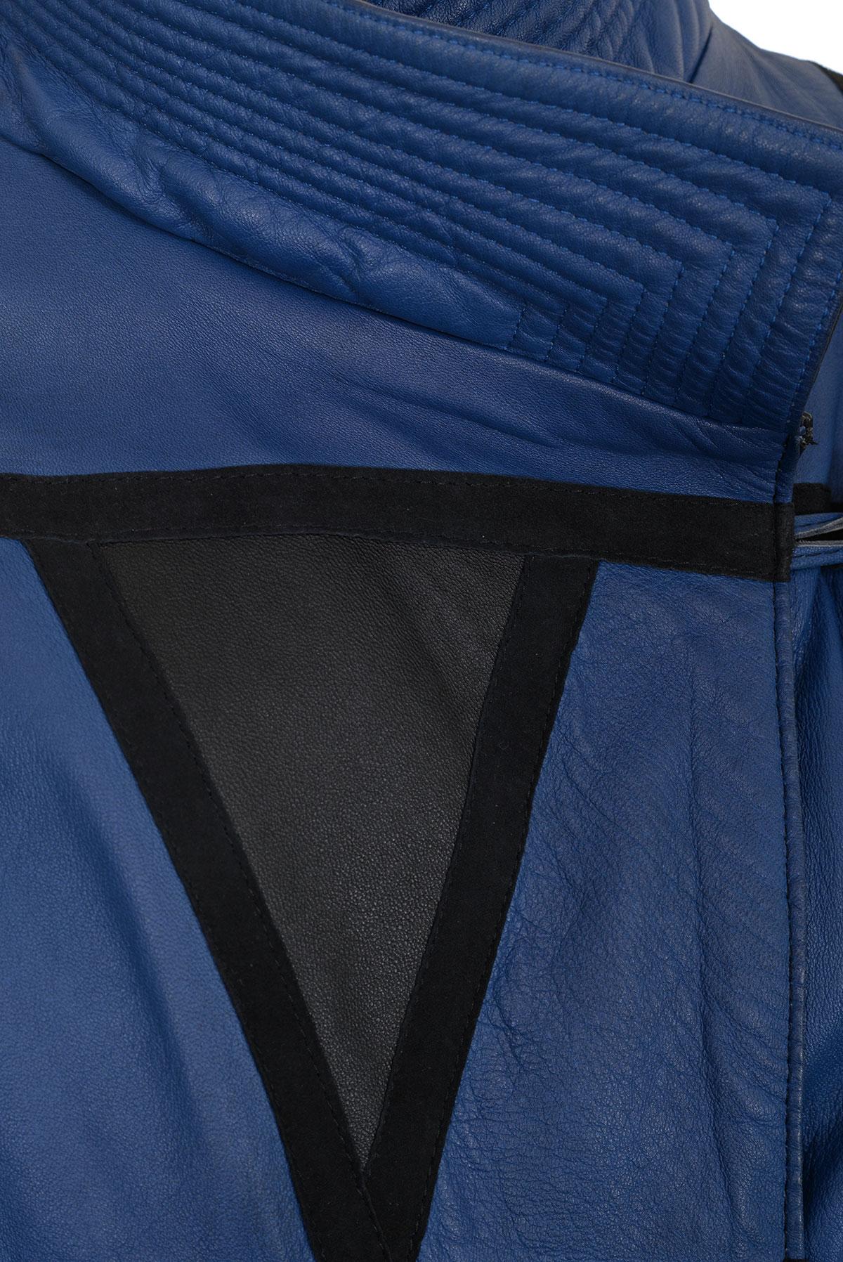 Yves Saint Laurent anni '80 Cappotto in pelle patchwork con finiture in pelle scamosciata in vendita 2