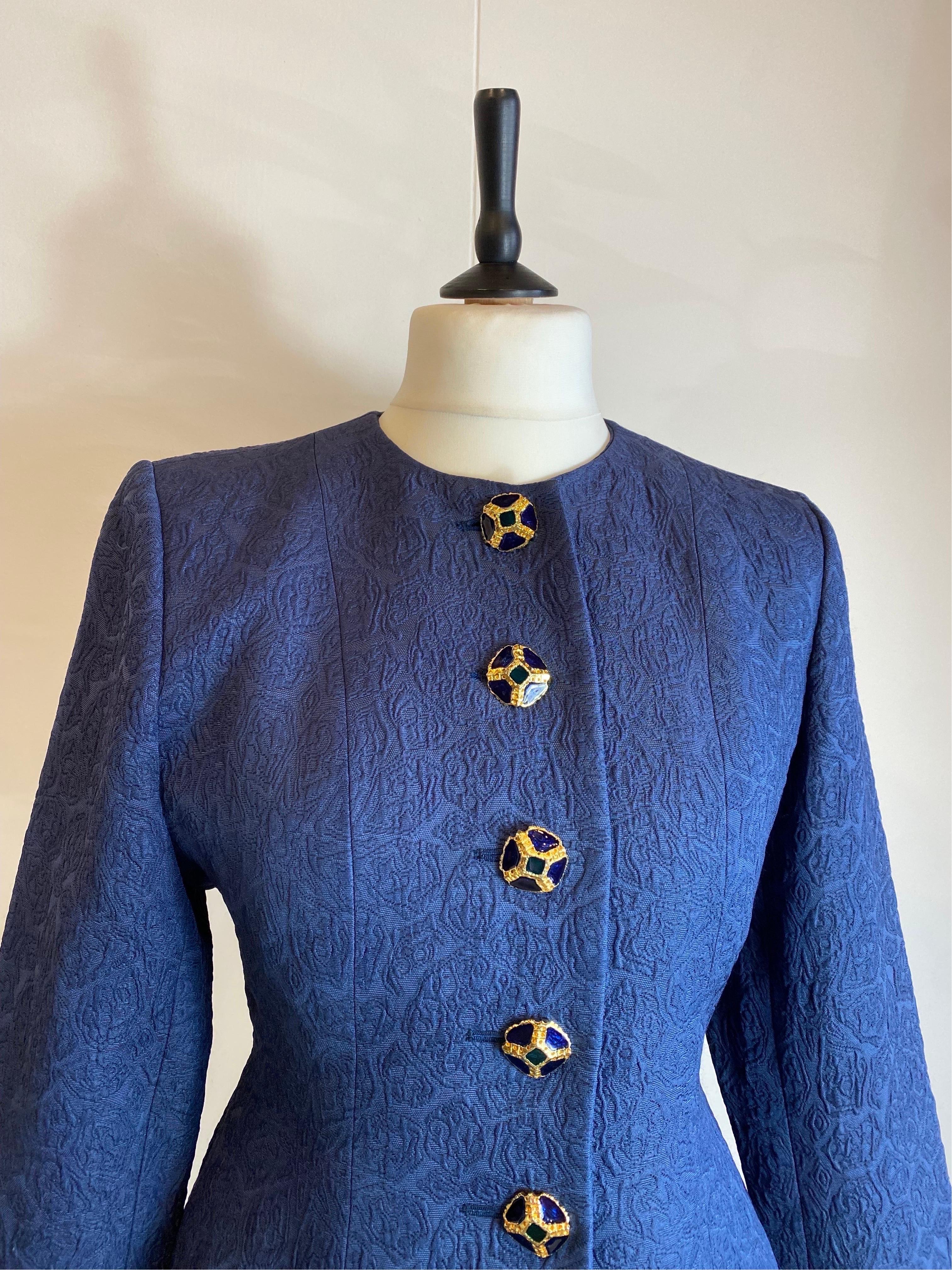 Yves Saint Laurent 80s vintage Blue Jacket In Excellent Condition For Sale In Carnate, IT