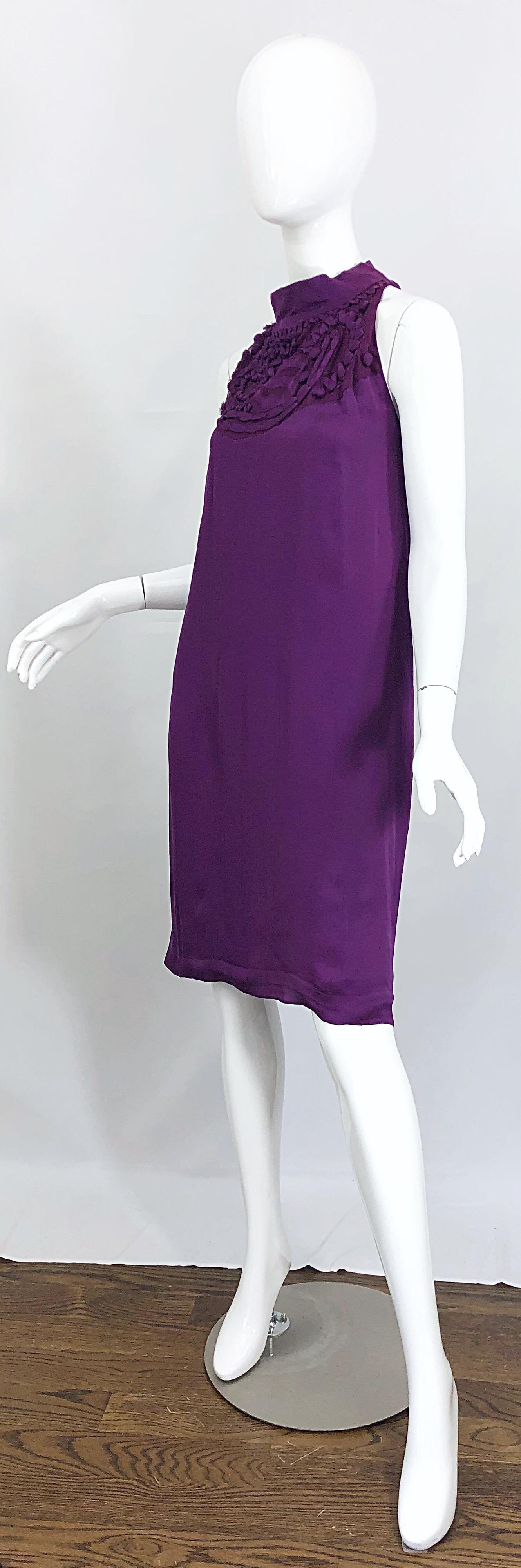 Yves Saint Laurent Robe Rive Gauche en soie violette, taille 40/US 8, A/H 2007 Pour femmes en vente