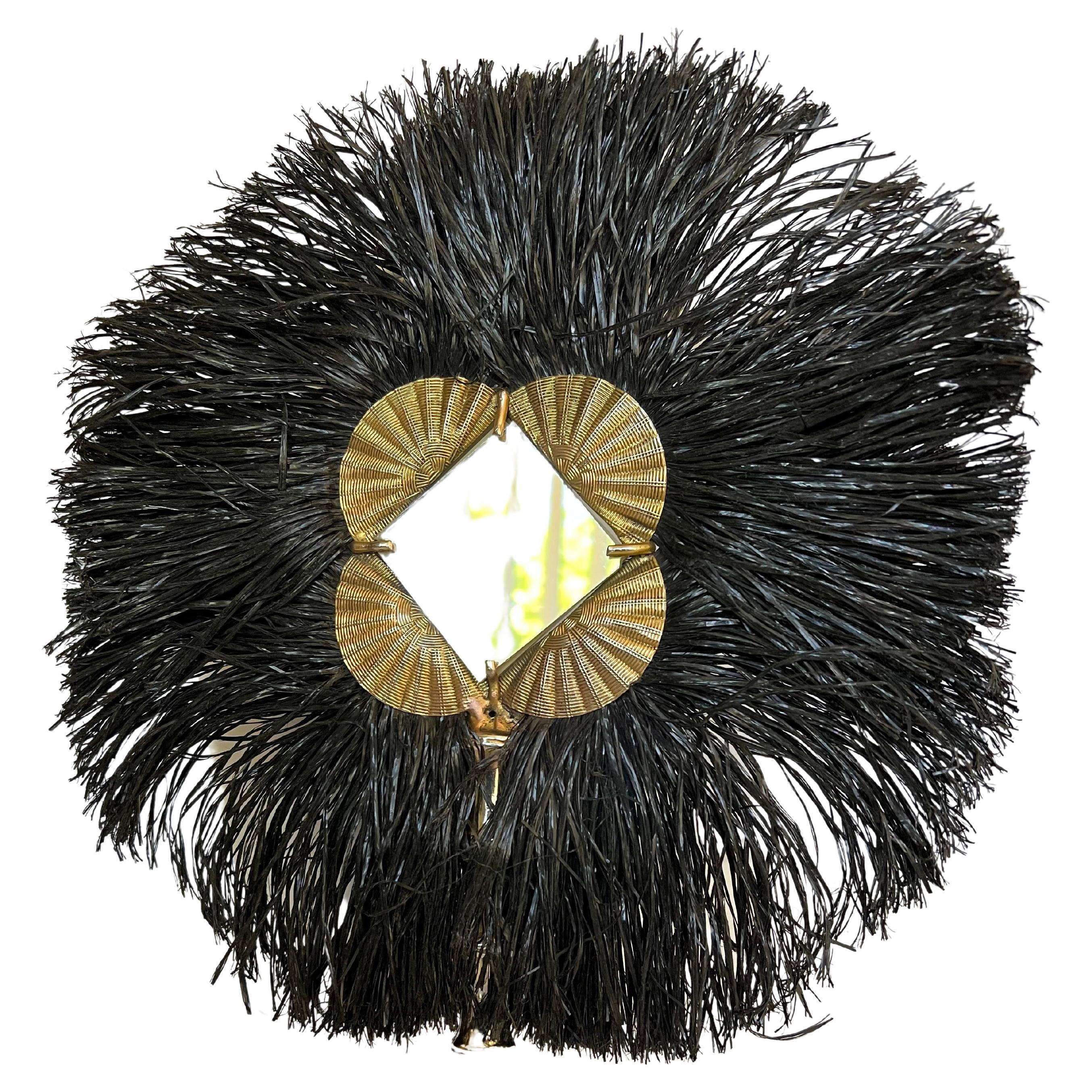 Yves Saint Laurent African Collection Scallop Runway Hand Mirror  For Sale