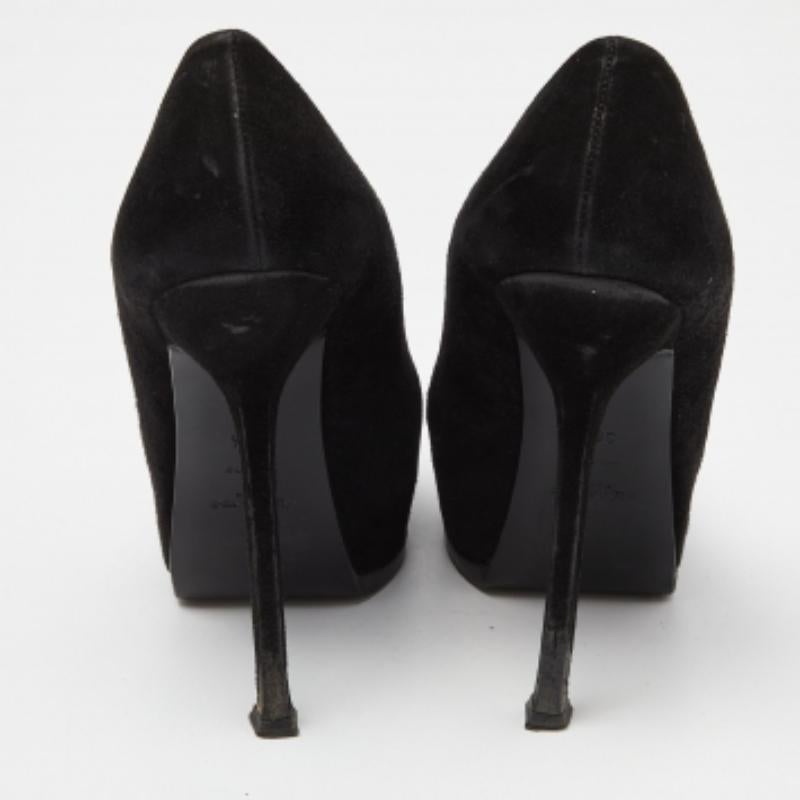 Yves Saint Laurent et Snakeskin Cap Toe Tribtoo Platform Pumps Size 38.5 en vente 1