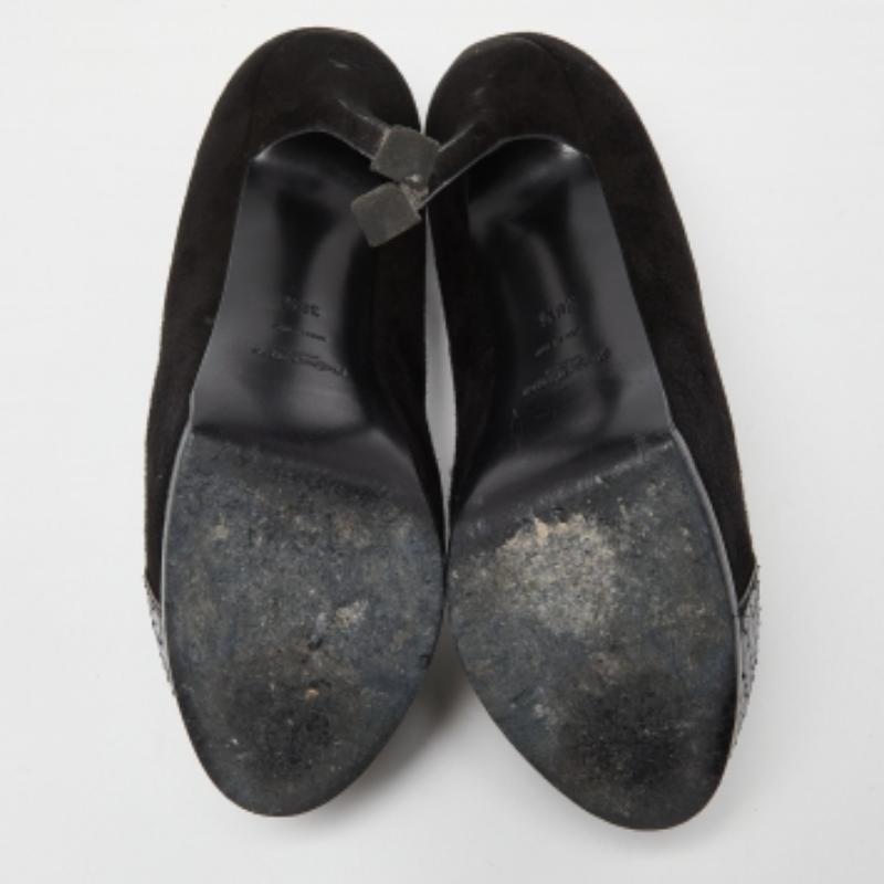 Yves Saint Laurent et Snakeskin Cap Toe Tribtoo Platform Pumps Size 38.5 en vente 2