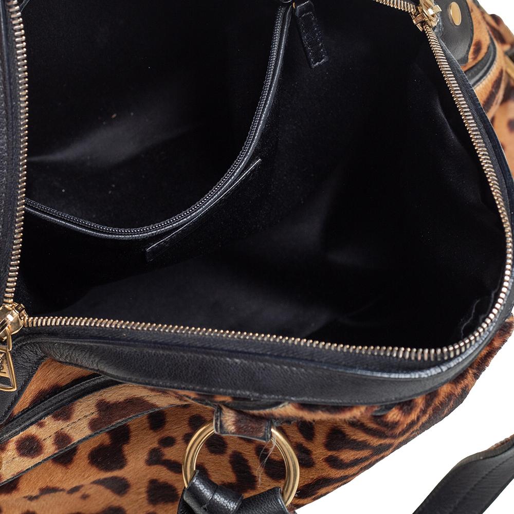 Yves Saint Laurent Animal Print Calf Hair And Leather Large Muse Bag 2