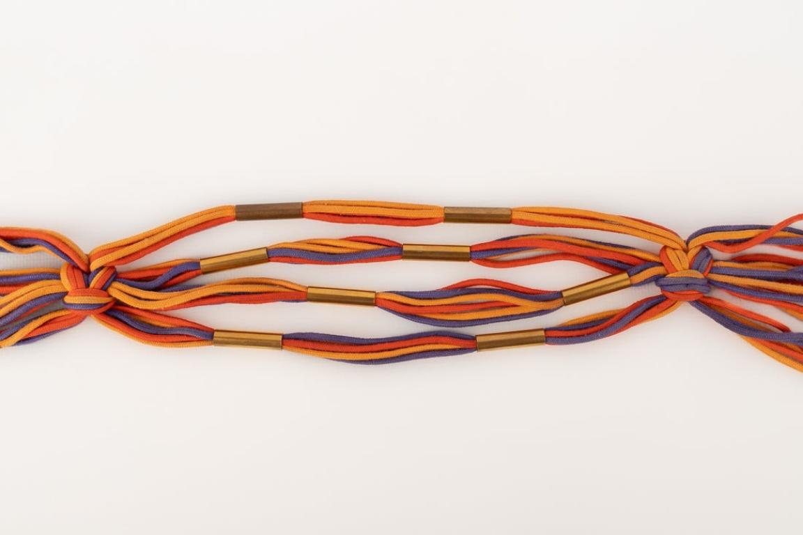 Yves Saint Laurent Cintura a treccia in cotone colorato antico In condizioni ottime in vendita a SAINT-OUEN-SUR-SEINE, FR
