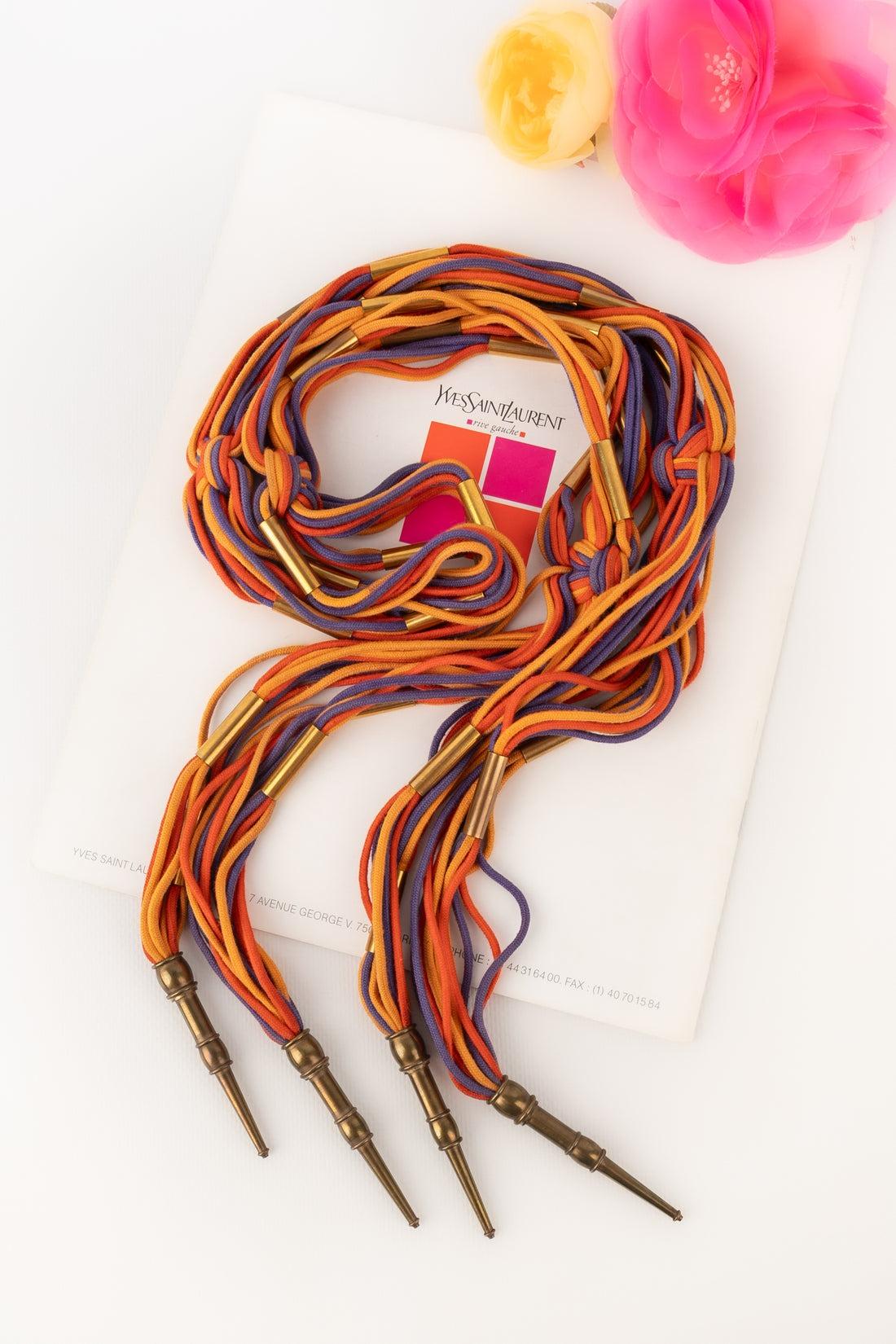 Yves Saint Laurent Cintura a treccia in cotone colorato antico in vendita 3