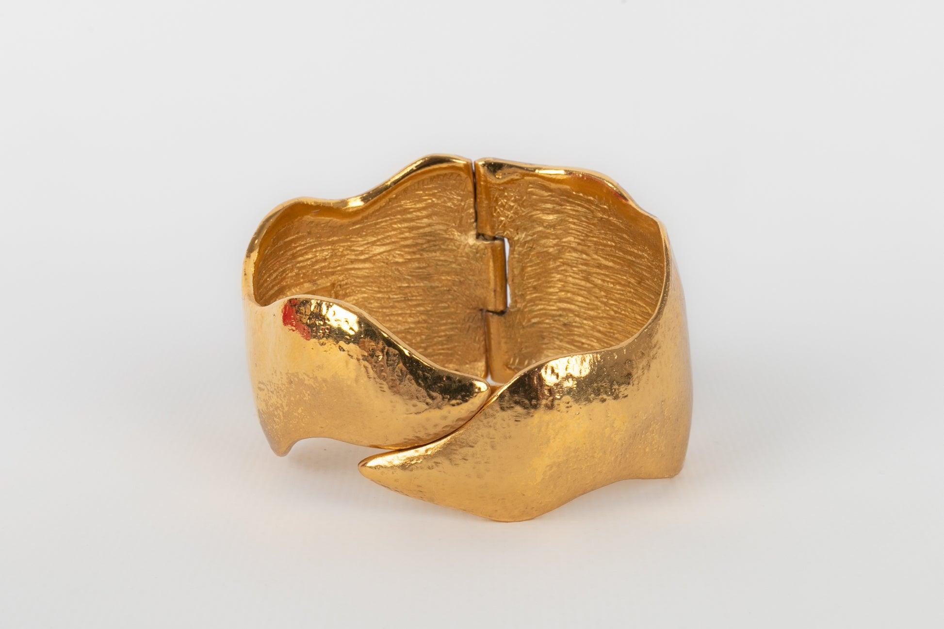 Women's Yves Saint Laurent Articulated Golden Metal Bracelet For Sale