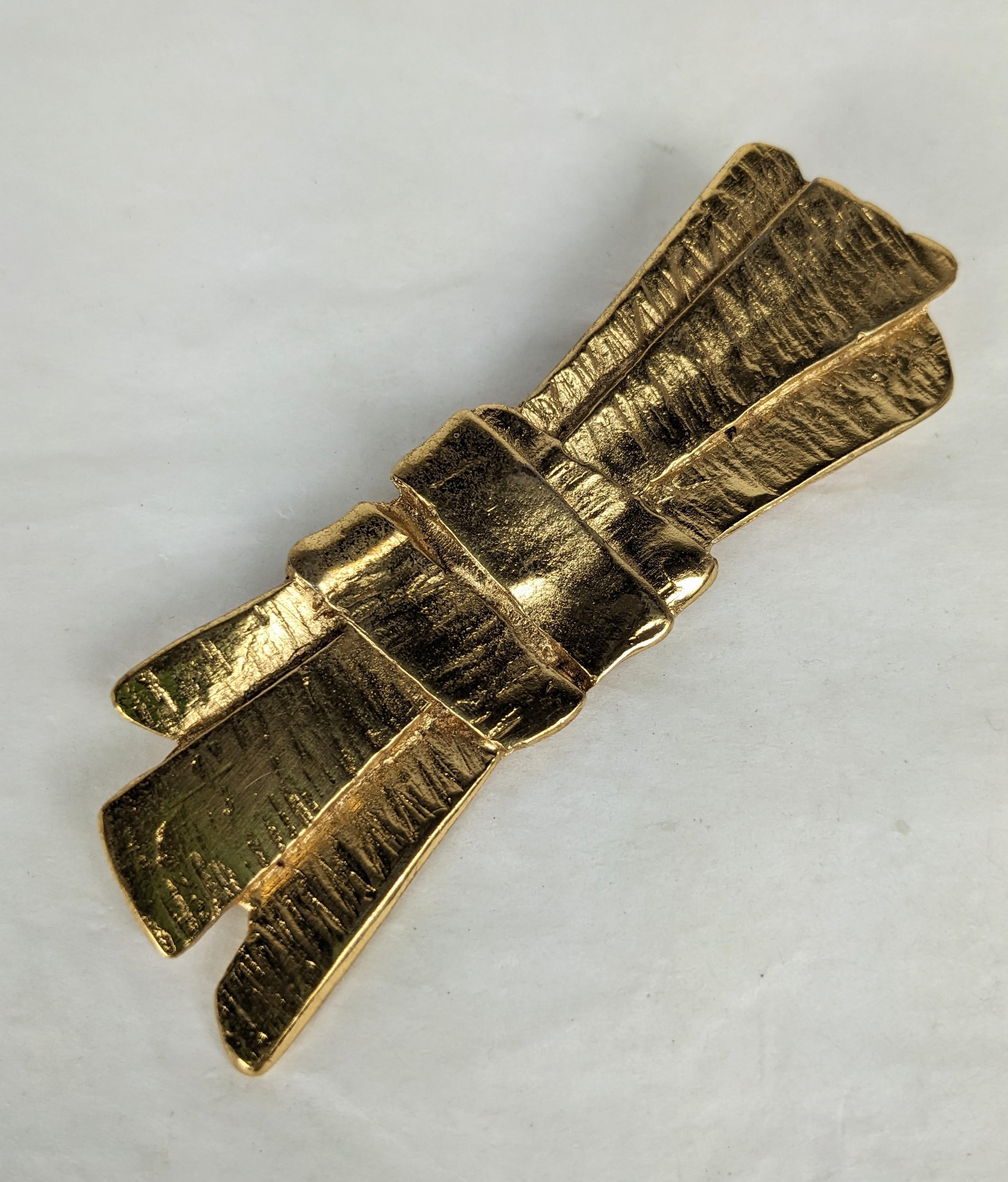Women's or Men's Yves Saint Laurent Artisanal Gold Bow, Maison Goossens For Sale