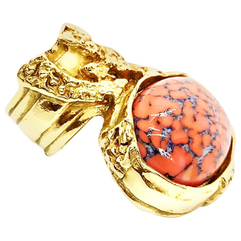 Yves Saint Laurent Arty Coral Ring size 5 For Sale at 1stDibs