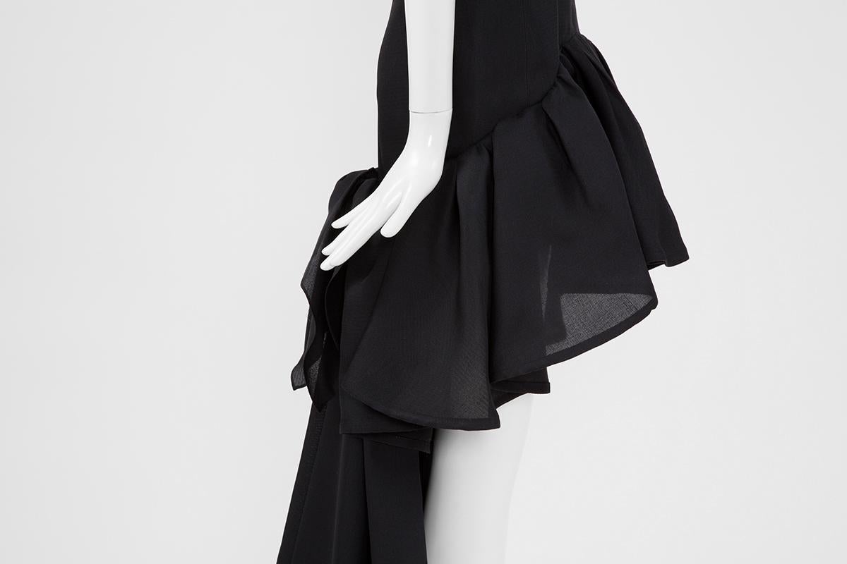 Yves Saint Laurent Runway Asymmetric Ruffled Bow Evening Dress, SS 1990 For Sale 3