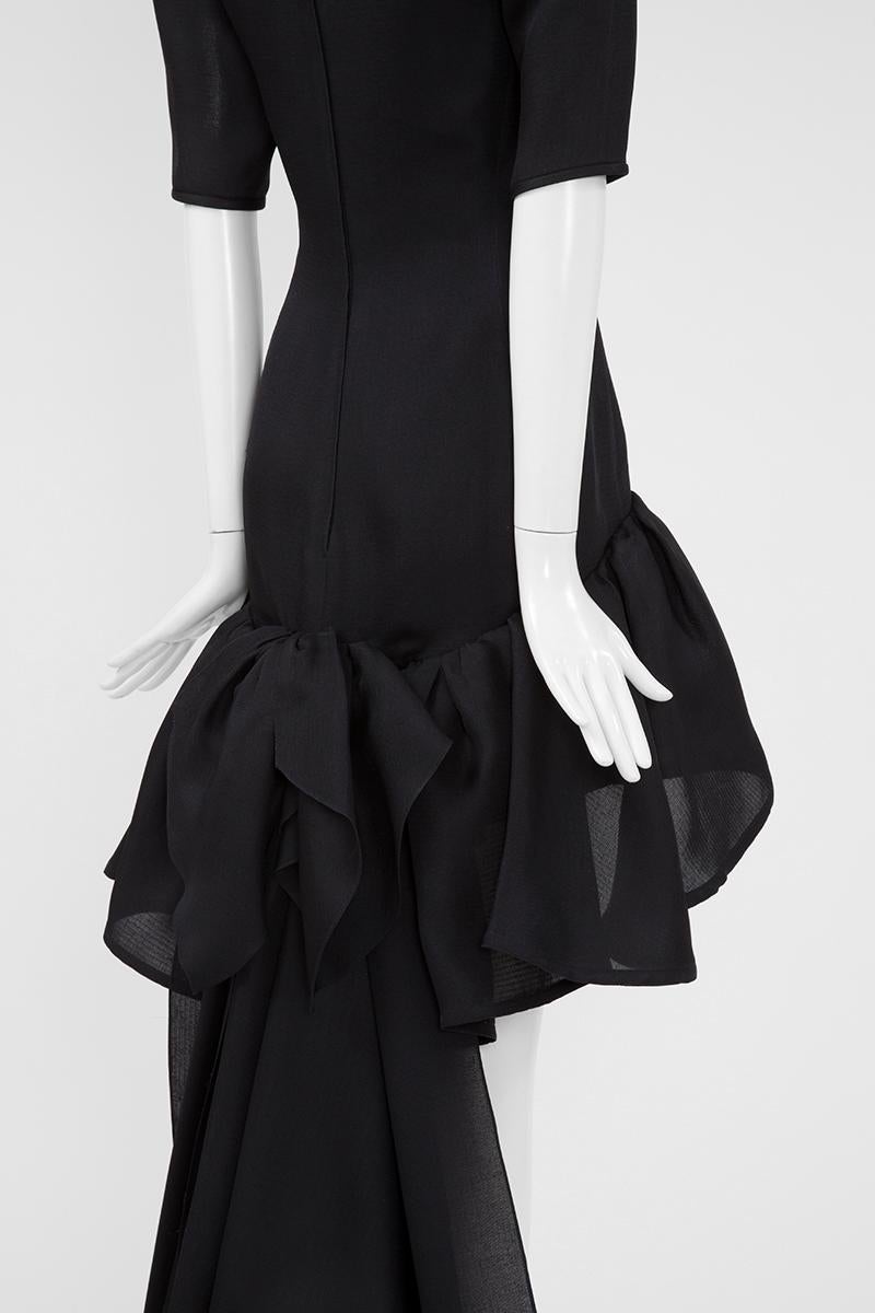 Yves Saint Laurent Runway Asymmetric Ruffled Bow Evening Dress, SS 1990 For Sale 5