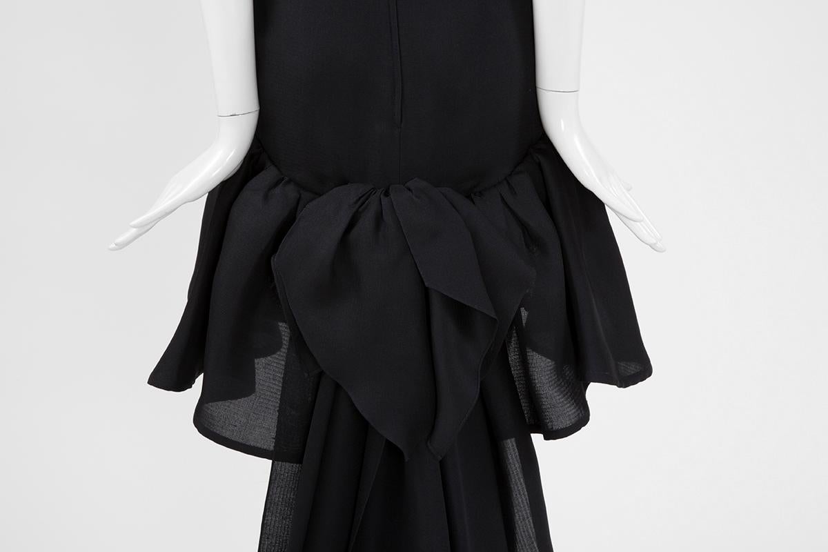 Yves Saint Laurent Runway Asymmetric Ruffled Bow Evening Dress, SS 1990 For Sale 7