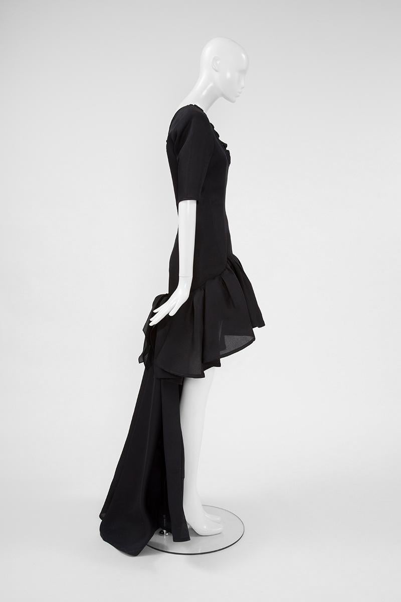 Yves Saint Laurent Laufsteg Asymmetrisches Abendkleid mit geraffter Schleife, SS 1990 im Angebot 5