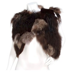 Vintage Yves Saint Laurent Avant Garde Multi-Fur Patch Cropped Vest Circa 1980s