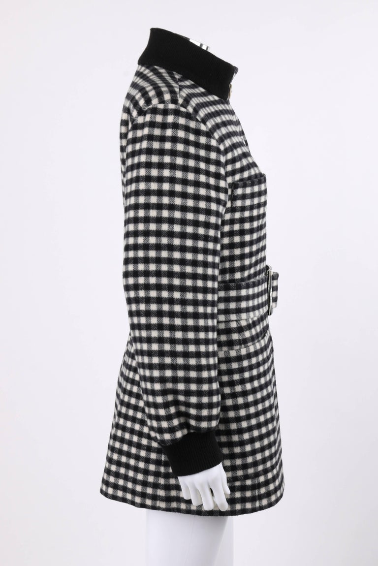 YVES SAINT LAURENT A/W 1992 YSL Black and White Wool Shepherd Check