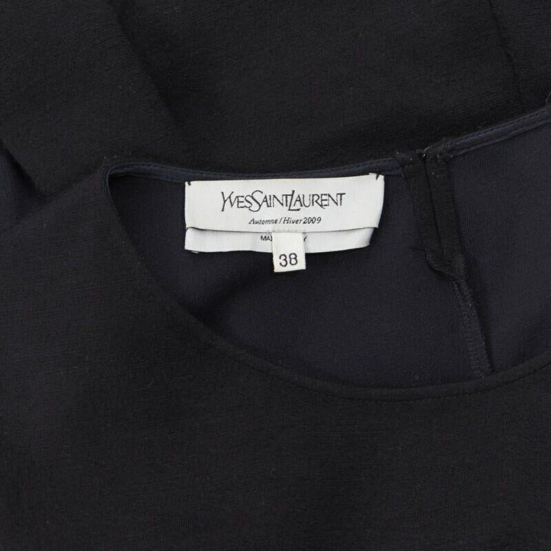 YVES SAINT LAURENT AW09 vestido negro de manga casquillo con lazada fruncida y bajo de burbuja FR38 en venta 6