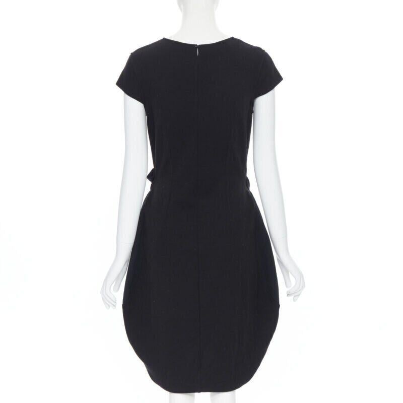 YVES SAINT LAURENT AW09 vestido negro de manga casquillo con lazada fruncida y bajo de burbuja FR38 en venta 2