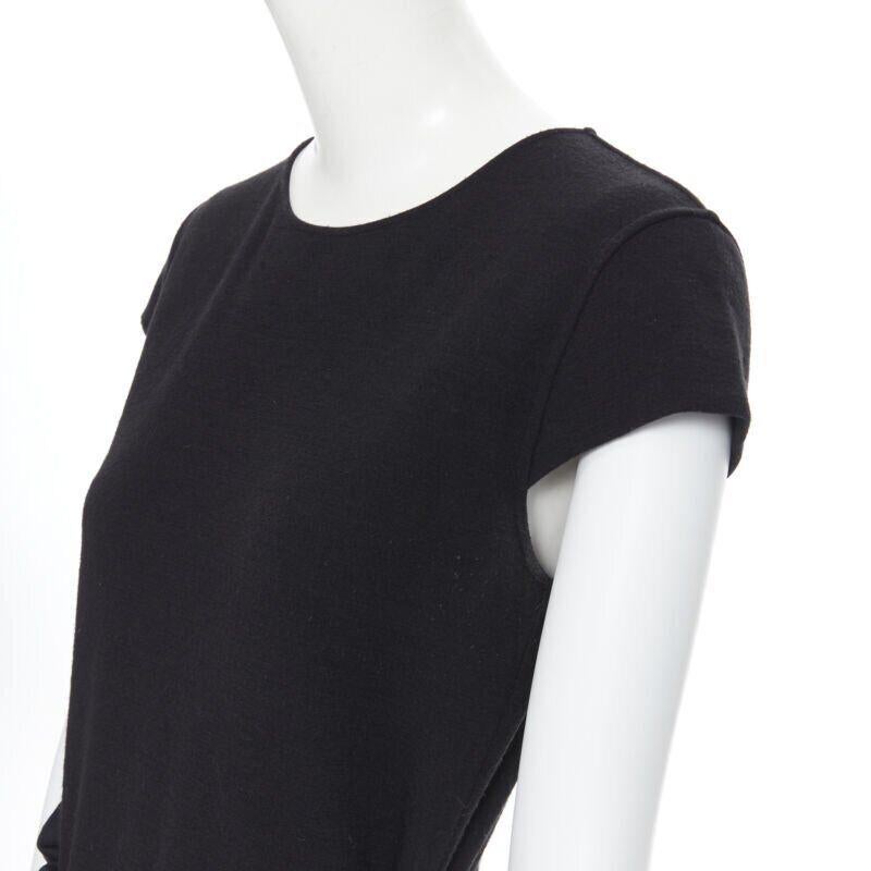 YVES SAINT LAURENT AW09 vestido negro de manga casquillo con lazada fruncida y bajo de burbuja FR38 en venta 4