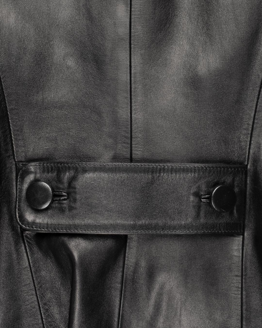 Yves Saint Laurent AW2001 Leather Officer Jacket For Sale 3