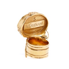 Yves Saint Laurent Bague Arty TDD49.5 YSL Golden Lapis Lazuli Large Ring US5