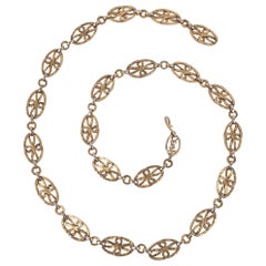 Yves Saint Laurent Beaten Collier en métal doré