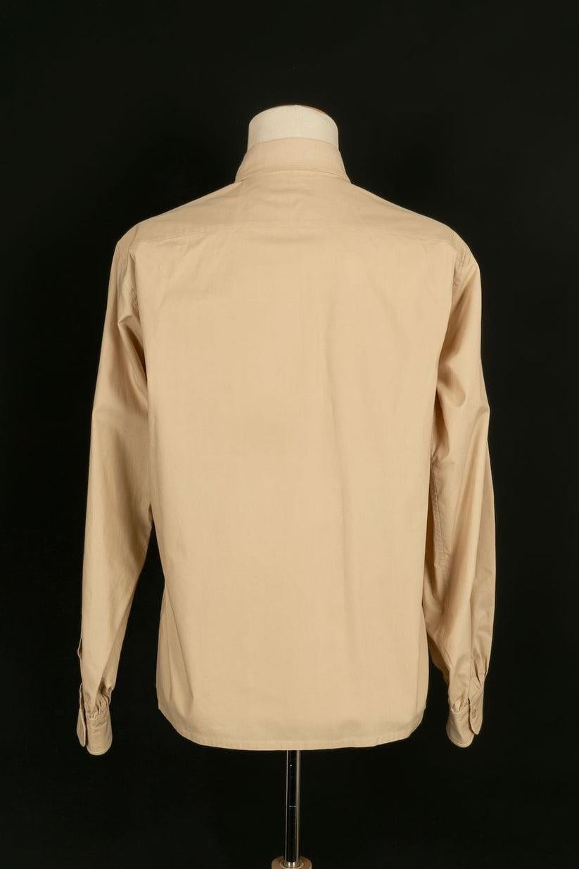 Yves Saint Laurent Beige Cotton Shirt In Excellent Condition In SAINT-OUEN-SUR-SEINE, FR