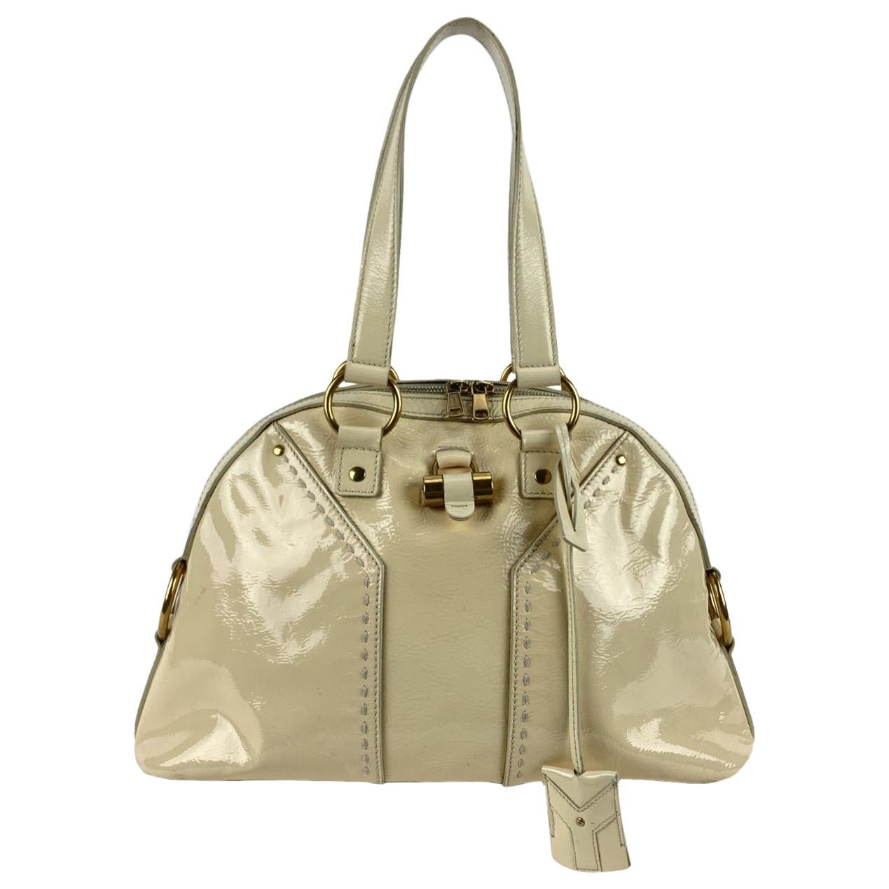 Yves Saint Laurent Beige Leather Muse Tote Shoulder Bag at 1stDibs