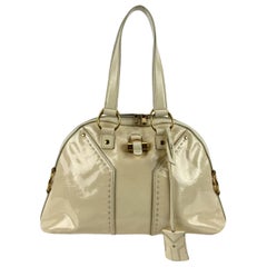 Yves Saint Laurent Beige Leather Muse Tote Shoulder Bag