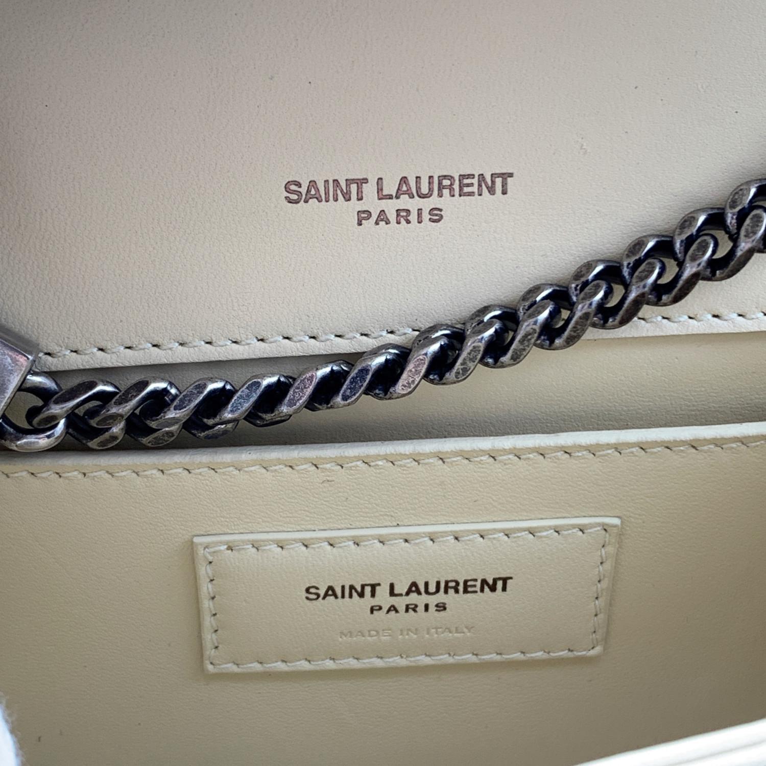 Women's Yves Saint Laurent Beige Leather Palm Tree Monogram Shoulder Bag