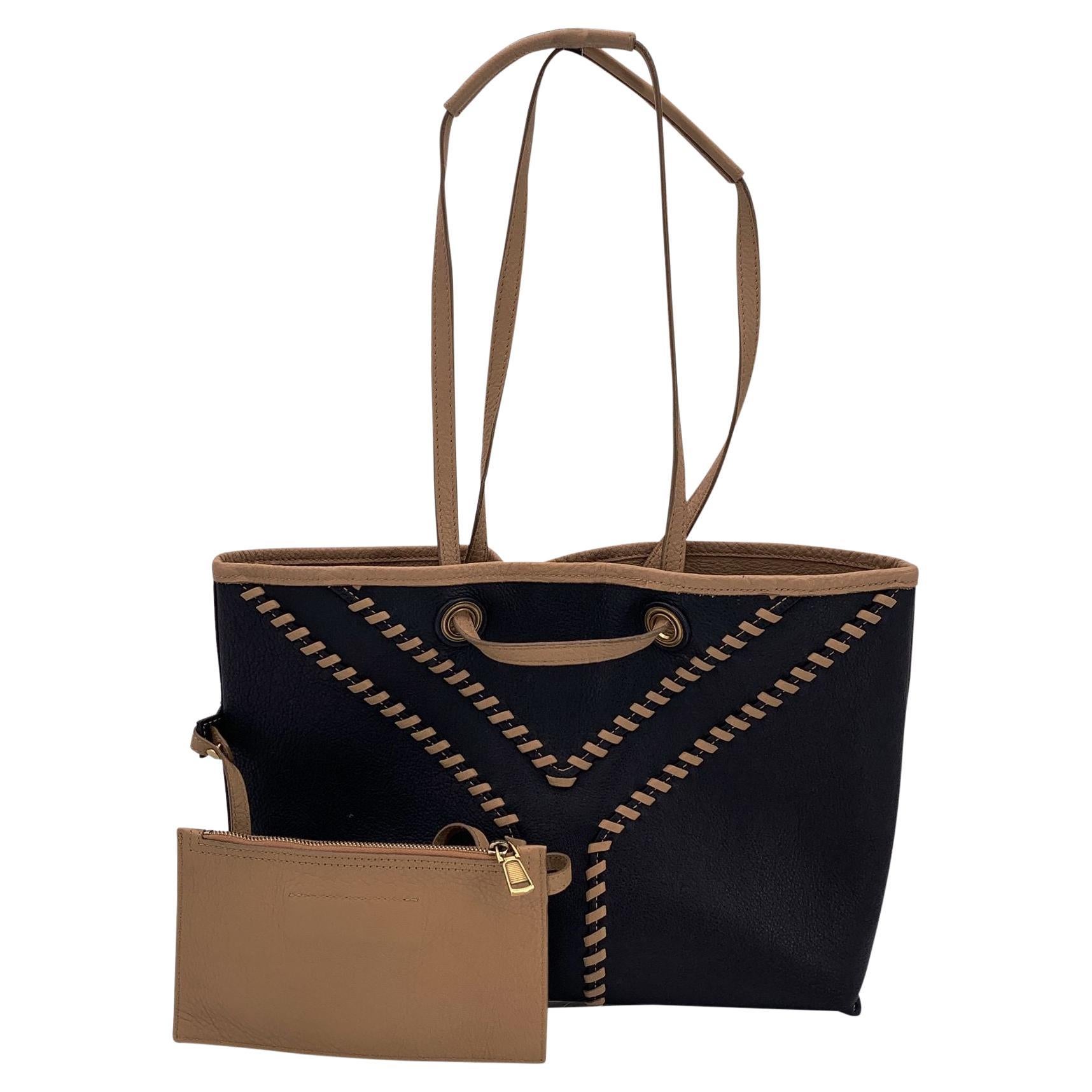 Yves Saint Laurent Beige Neo Double Reversible Tote Shoulder Bag en venta