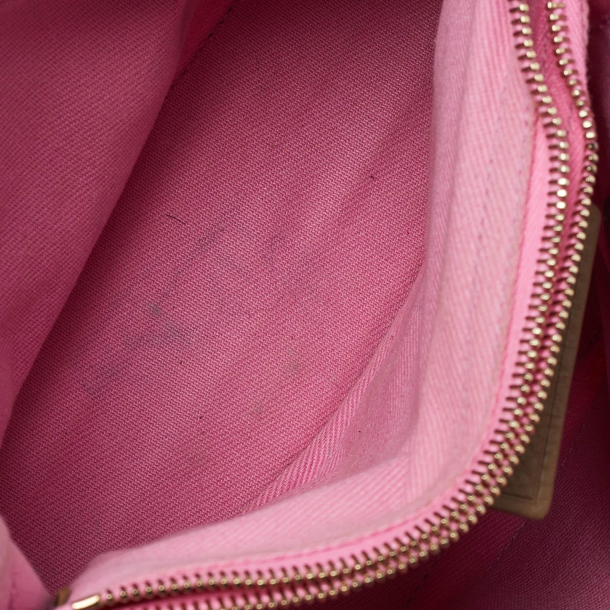 Yves Saint Laurent Beige/Pink Leather and Canvas Small Muse Two Bag 5