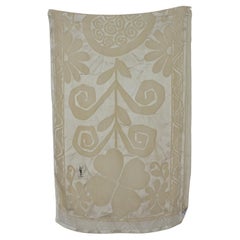 Yves Saint Laurent Beige Silk Floral Elegant Scarf Vintage 2000s