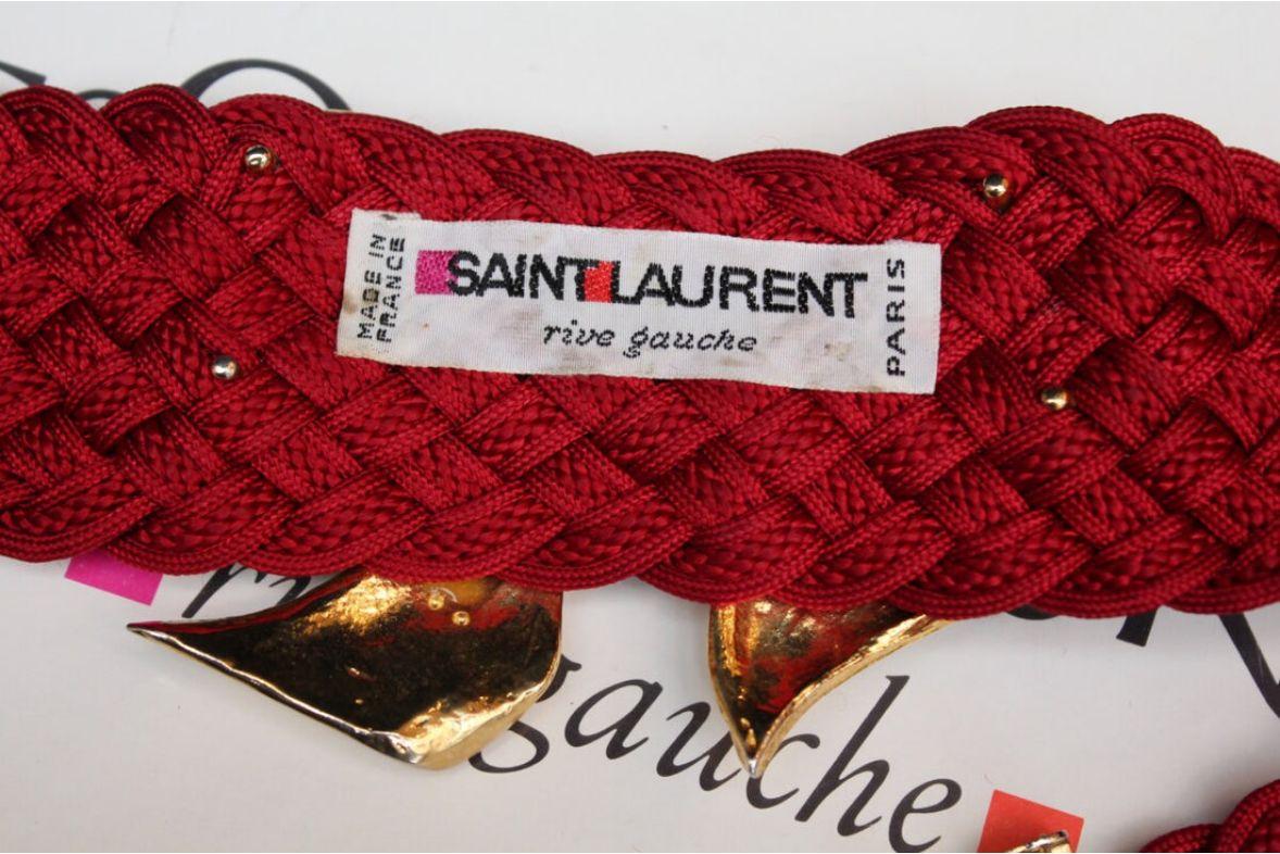 Yves Saint Laurent Belt in Red Passementerie In Good Condition For Sale In SAINT-OUEN-SUR-SEINE, FR