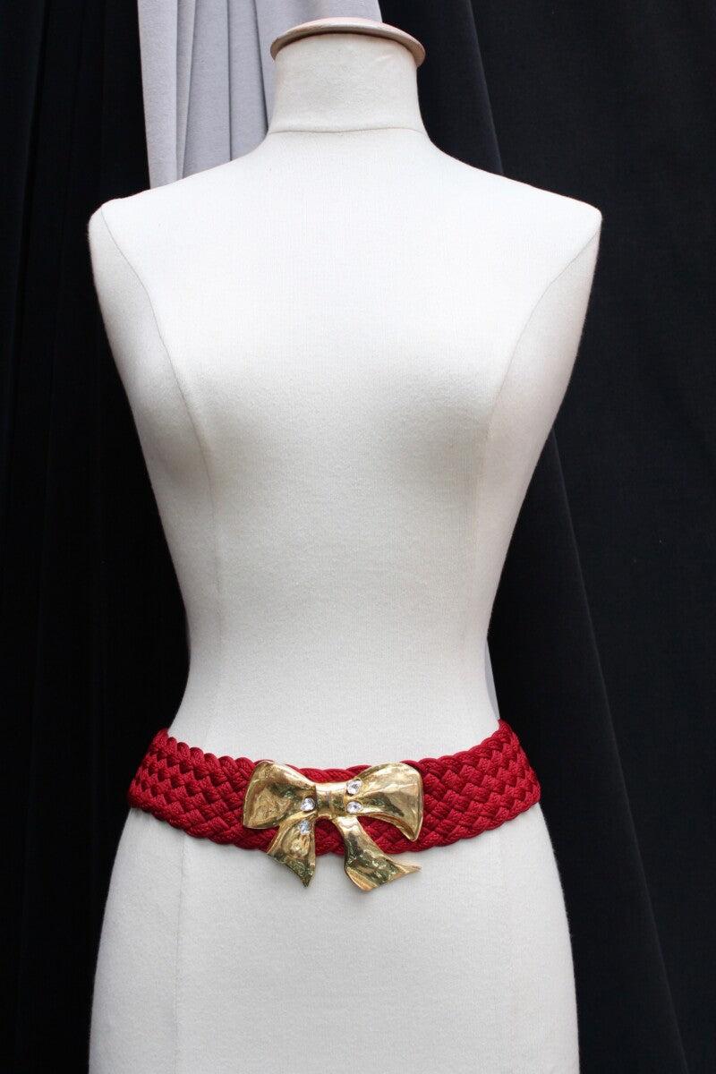Women's Yves Saint Laurent Belt in Red Passementerie For Sale