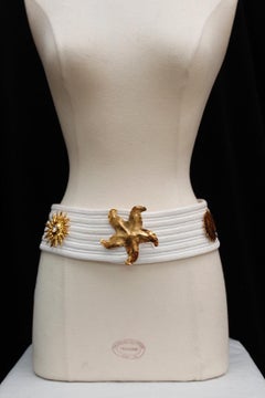Yves Saint Laurent - Ceinture passementerie blanche