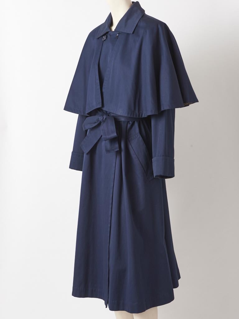 Yves Saint Laurent, navy cotton poplin 