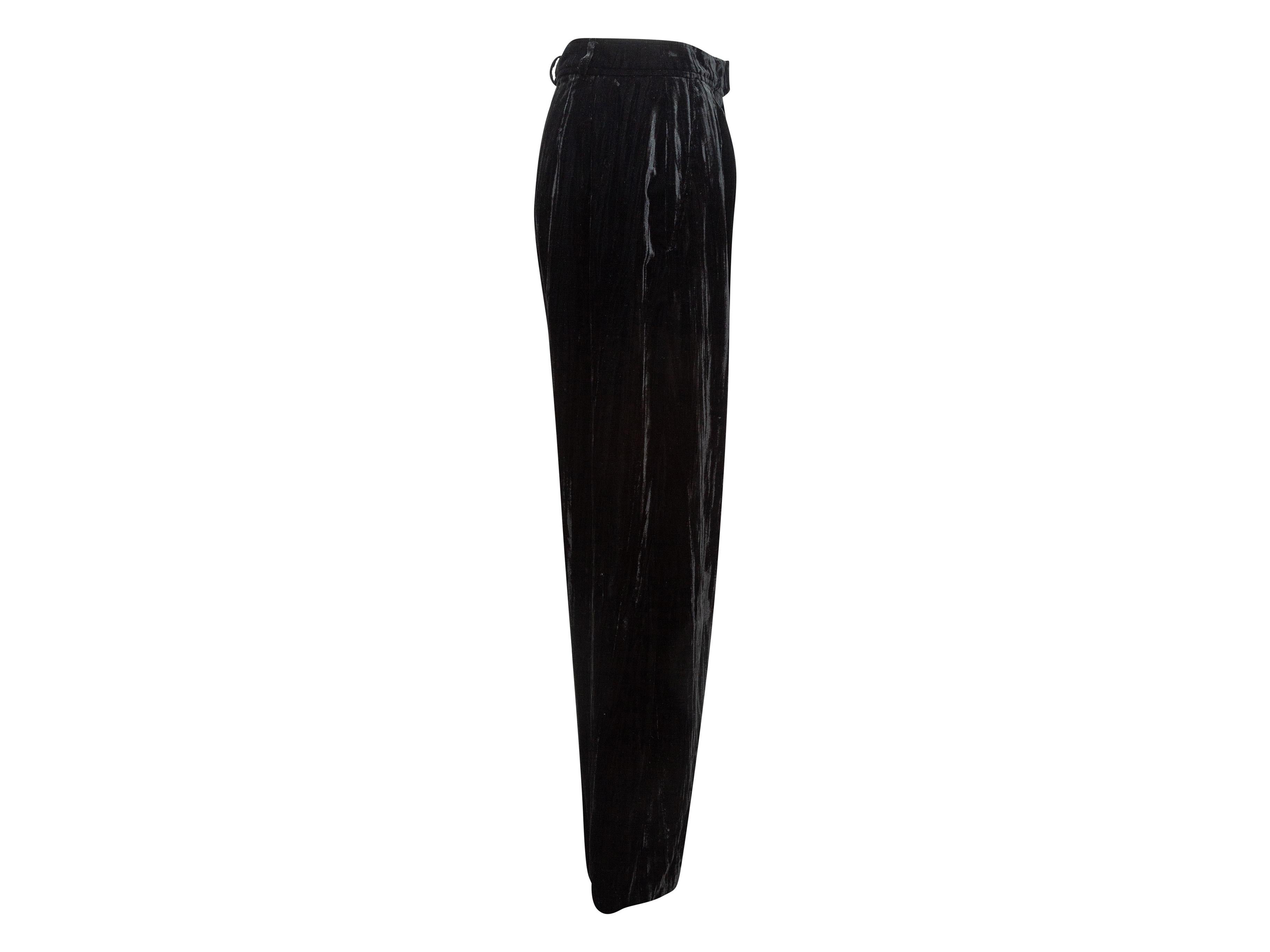 Yves Saint Laurent Black 1990s Velvet Pants In Good Condition In New York, NY