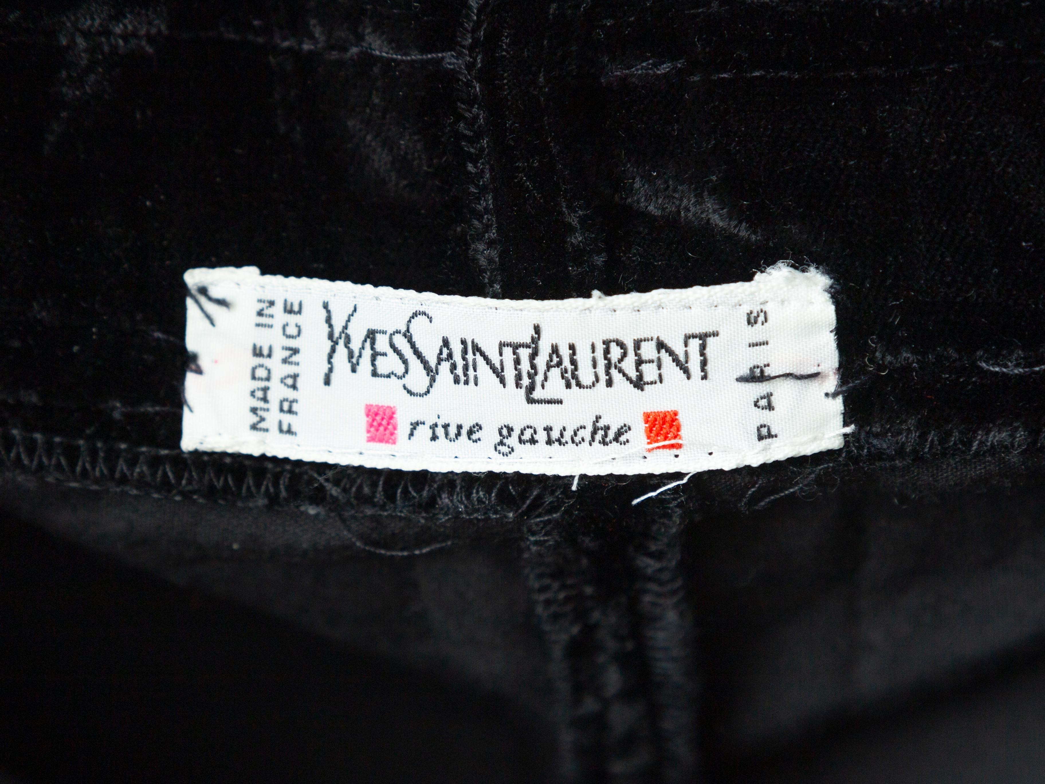 Yves Saint Laurent Black 1990s Velvet Pants 1