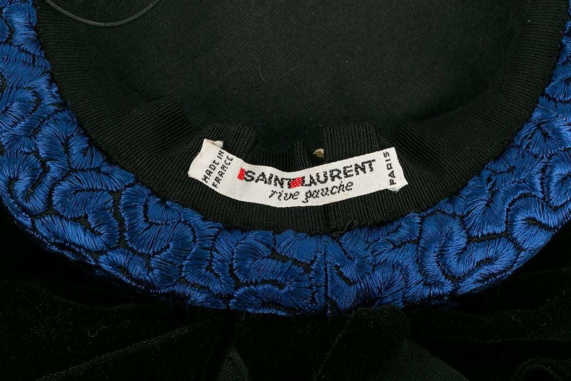 Yves Saint Laurent Black and Blue Hat/Bibi For Sale 1