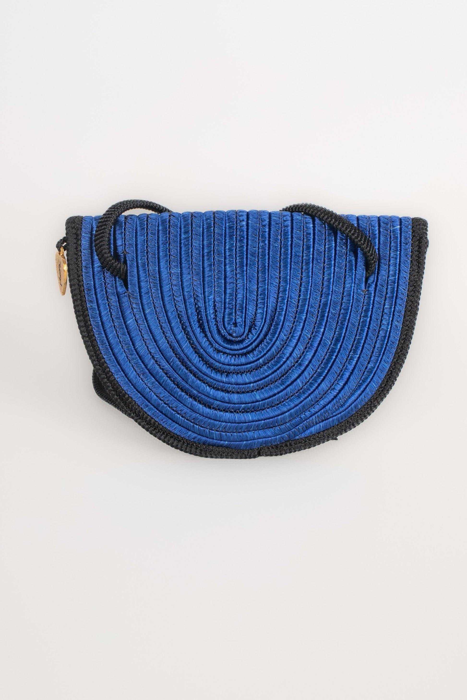 Yves Saint Laurent Black and Blue Trimming Handbag In Excellent Condition For Sale In SAINT-OUEN-SUR-SEINE, FR