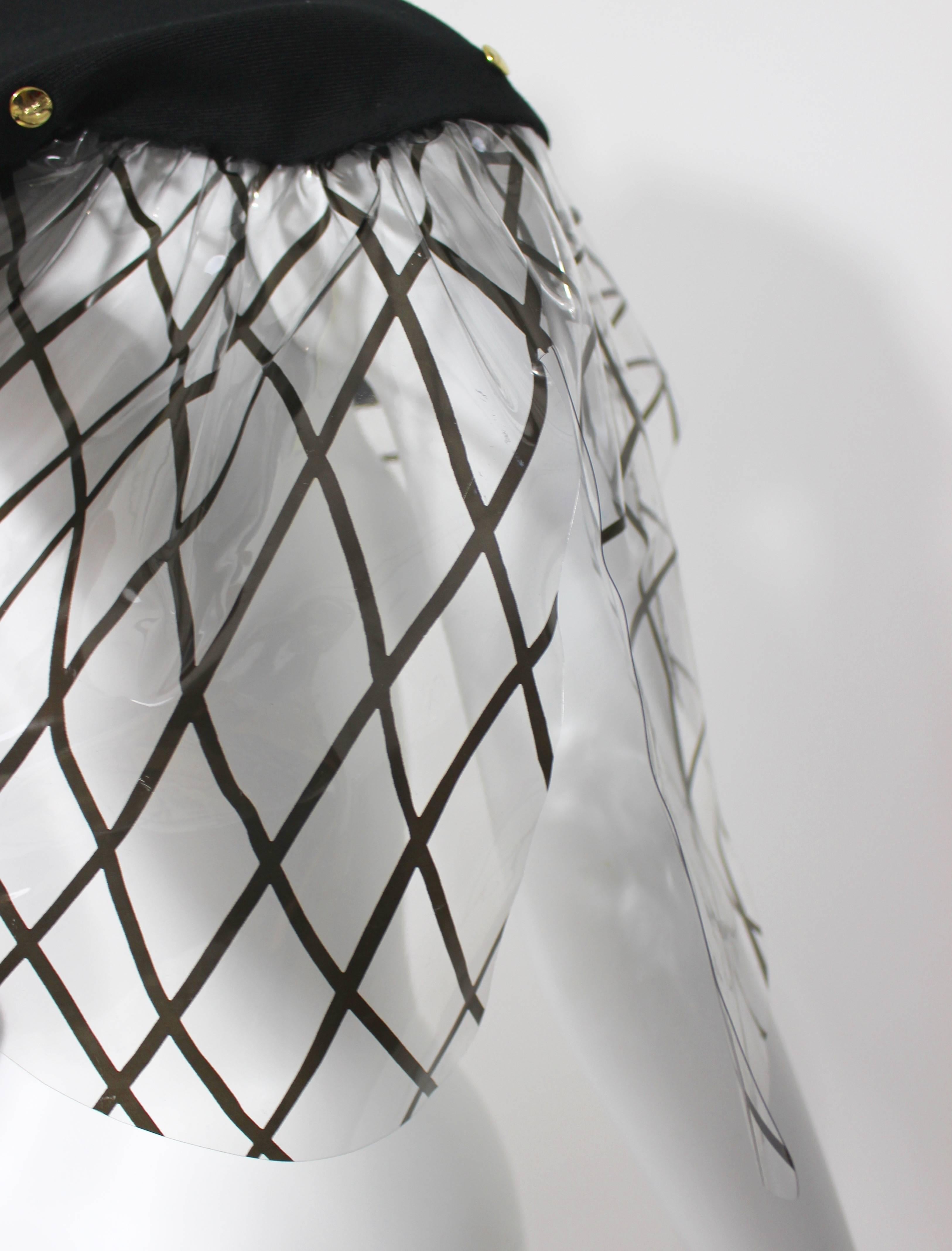 Women's Yves Saint Laurent Black and Clear PVC Cape. Fall  2010 Runway Look #14  For Sale