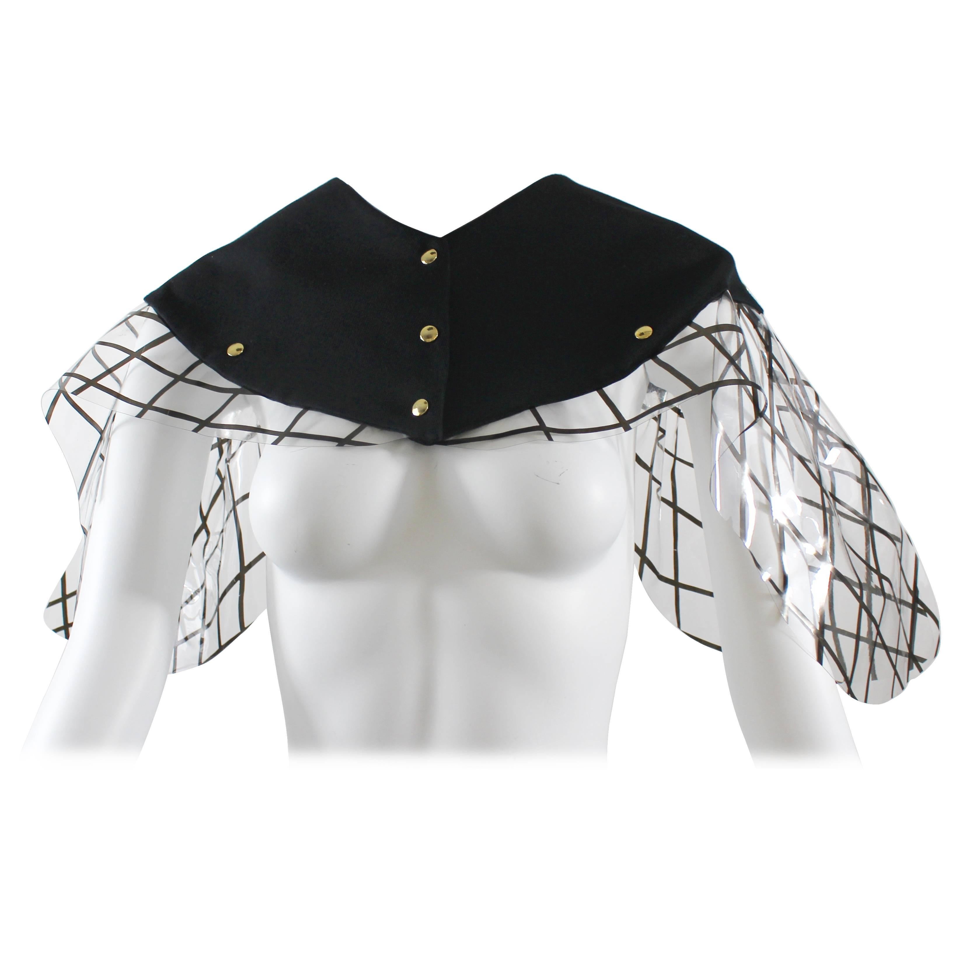 Yves Saint Laurent Black and Clear PVC Cape. Fall  2010 Runway Look #14  For Sale