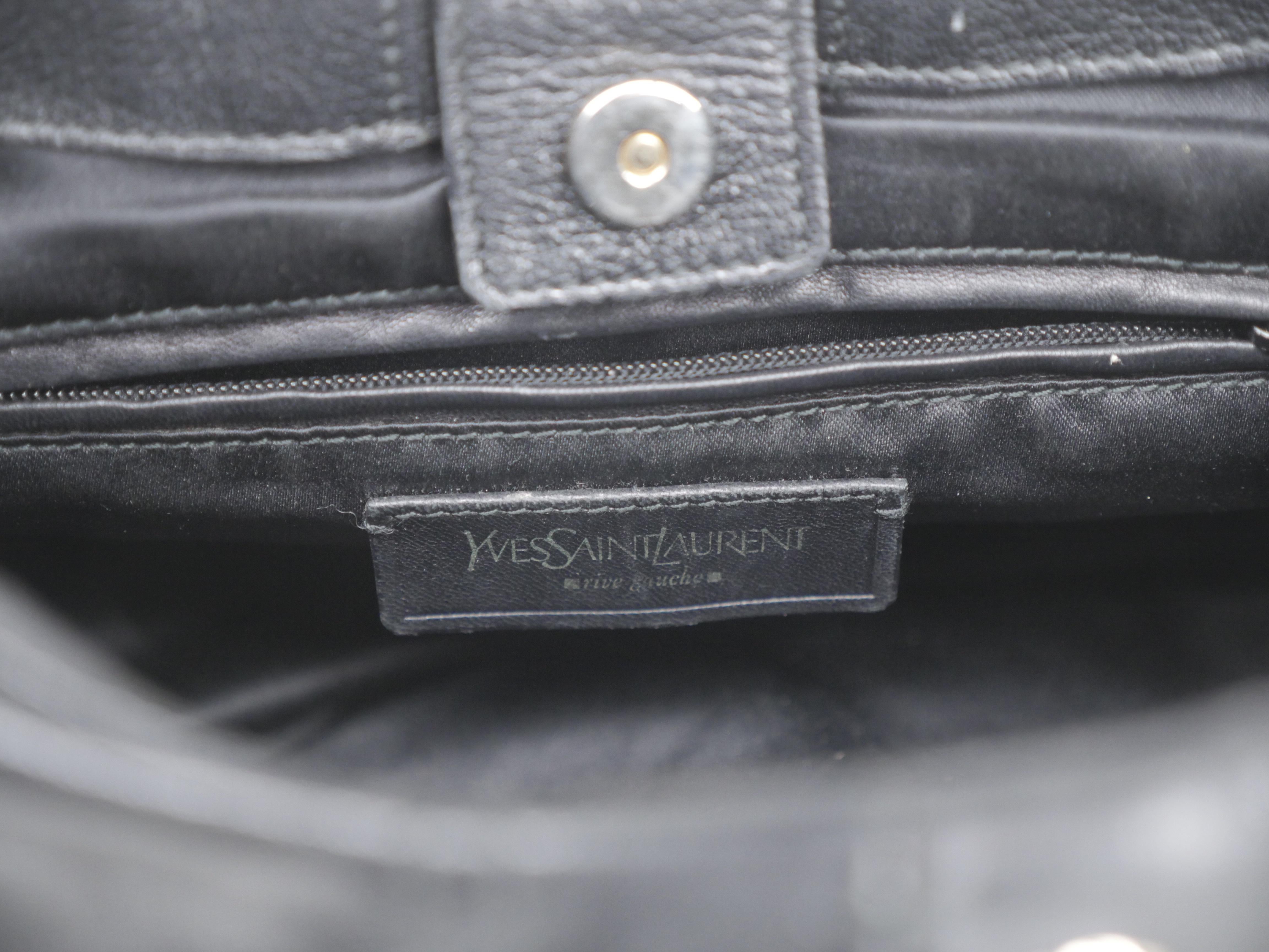 Yves Saint Laurent Black and Gold Hardware Shoulder Bag 7