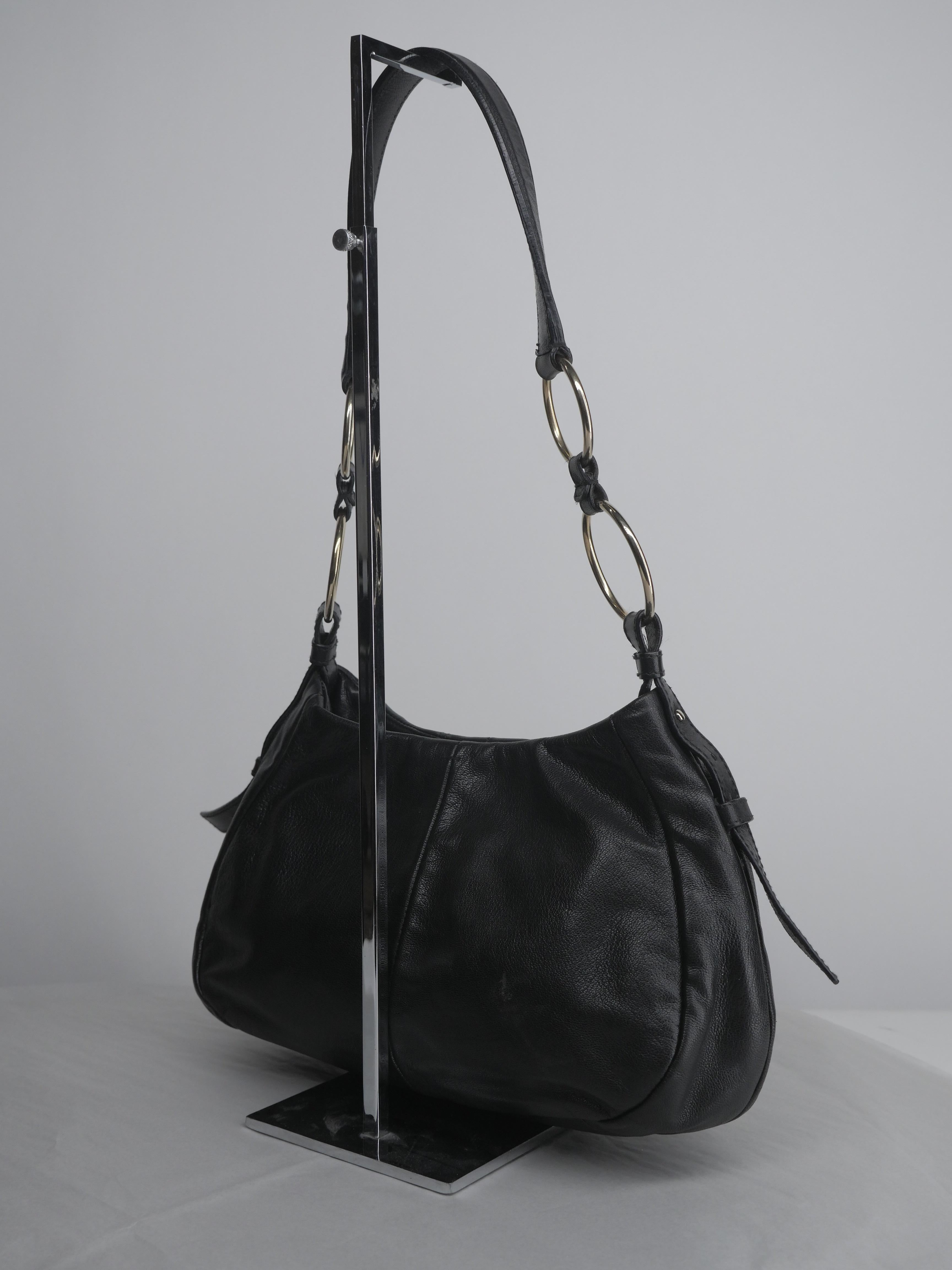 Yves Saint Laurent Black and Gold Hardware Shoulder Bag 2