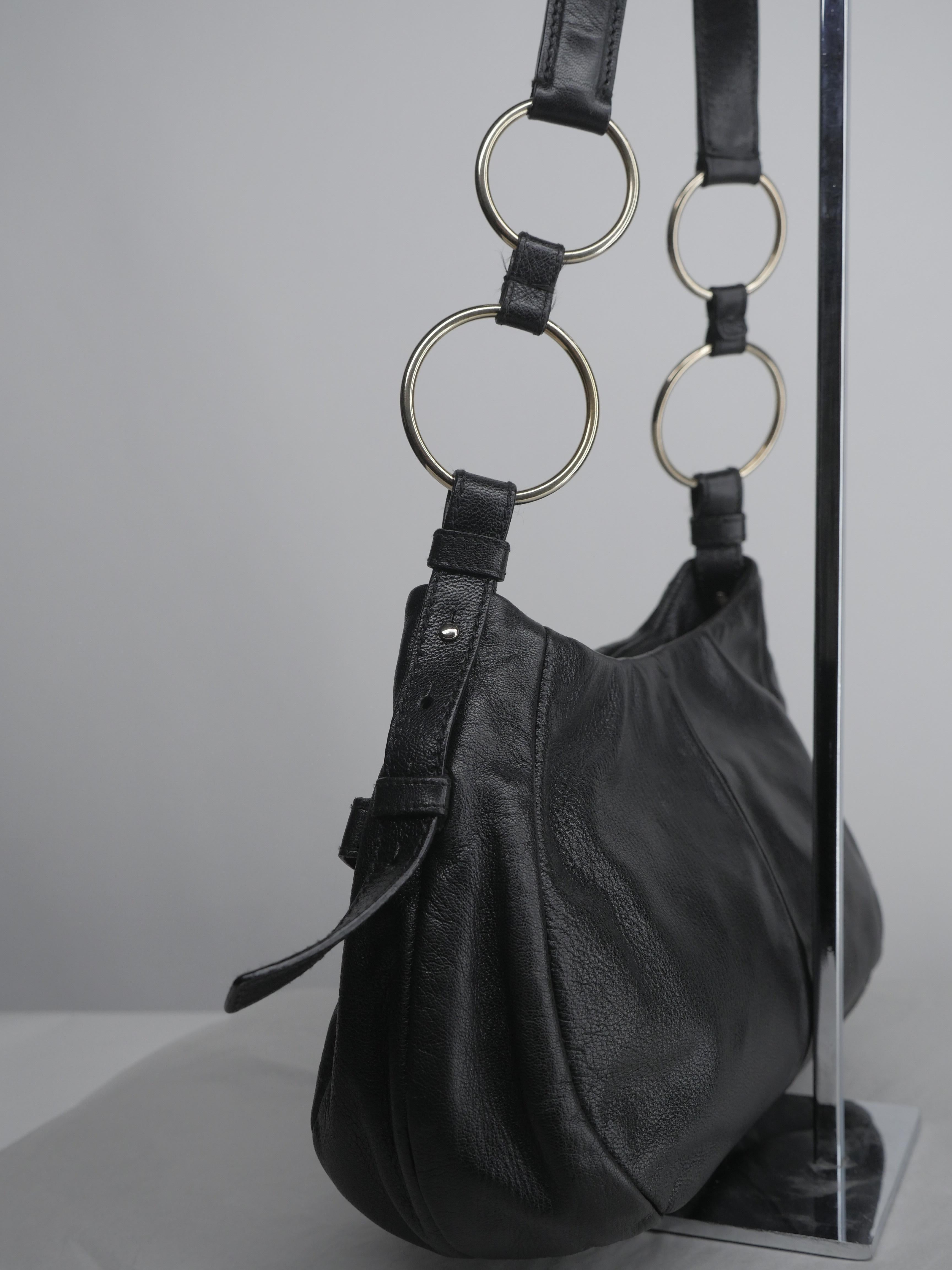 Yves Saint Laurent Black and Gold Hardware Shoulder Bag 4