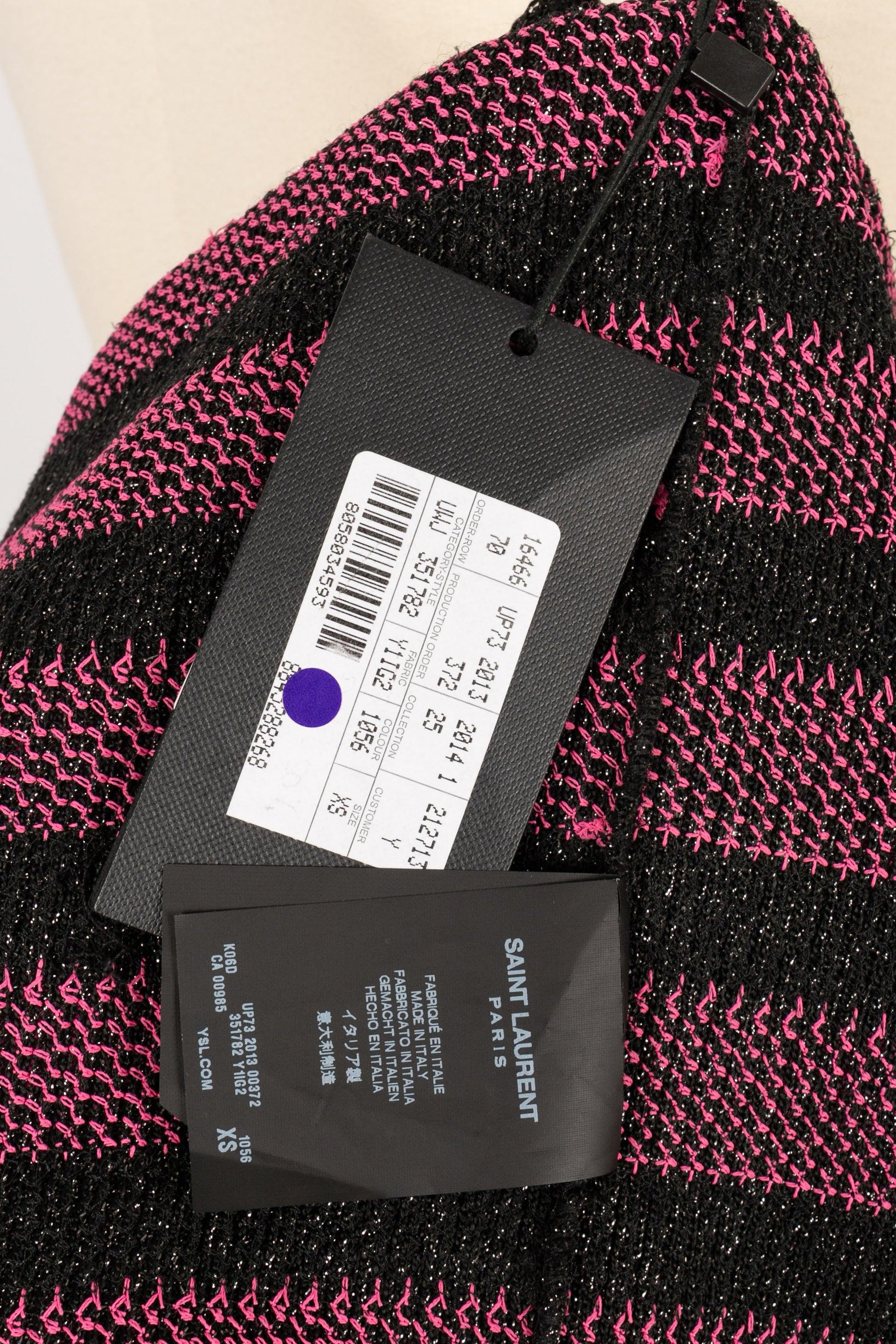 Yves Saint Laurent Black and Pink Sequinned Bustier Top, 2013 2
