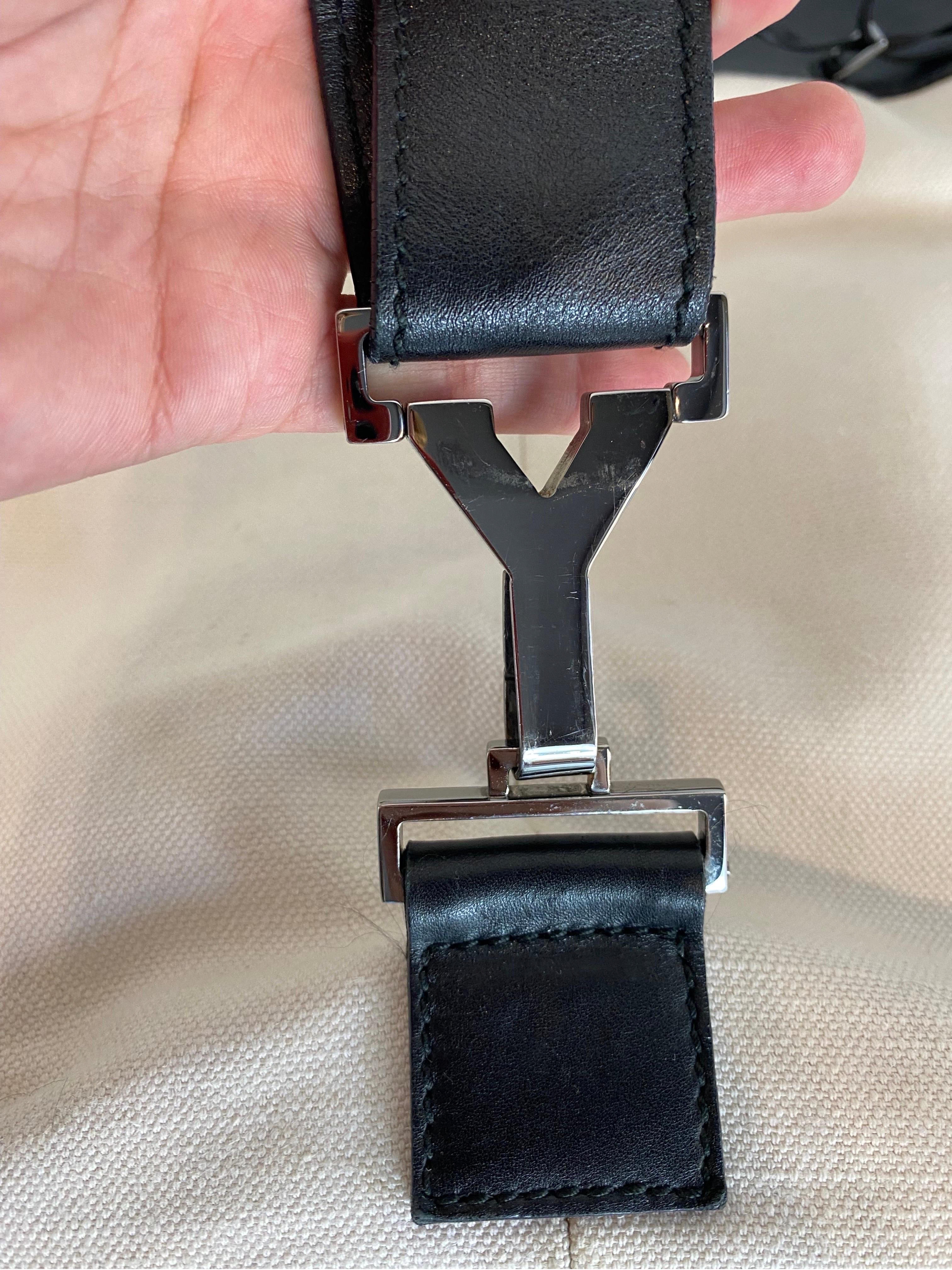 Women's or Men's Yves Saint Laurent black and white one shoulder backpack For Sale