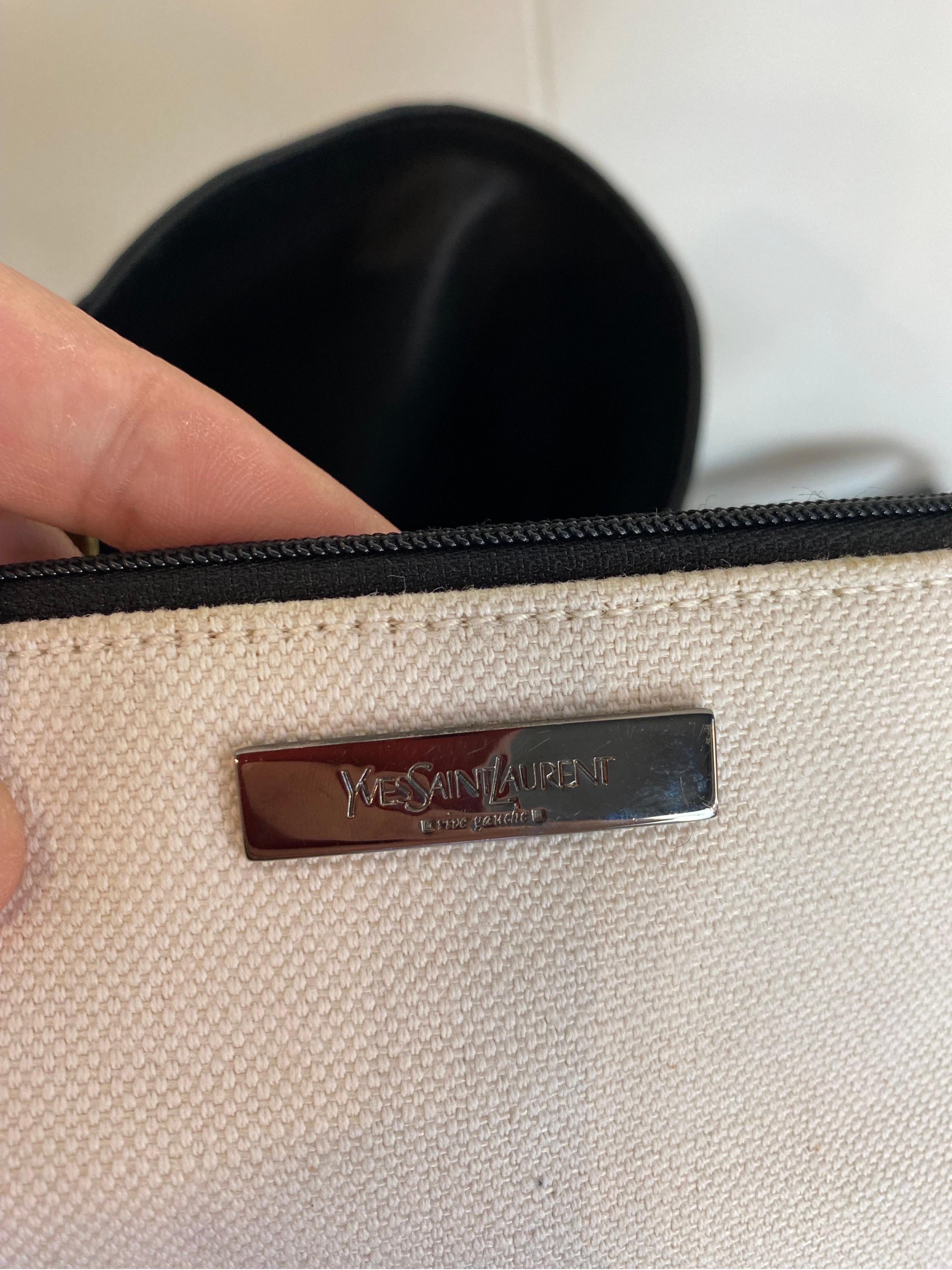 Yves Saint Laurent black and white one shoulder backpack For Sale 2