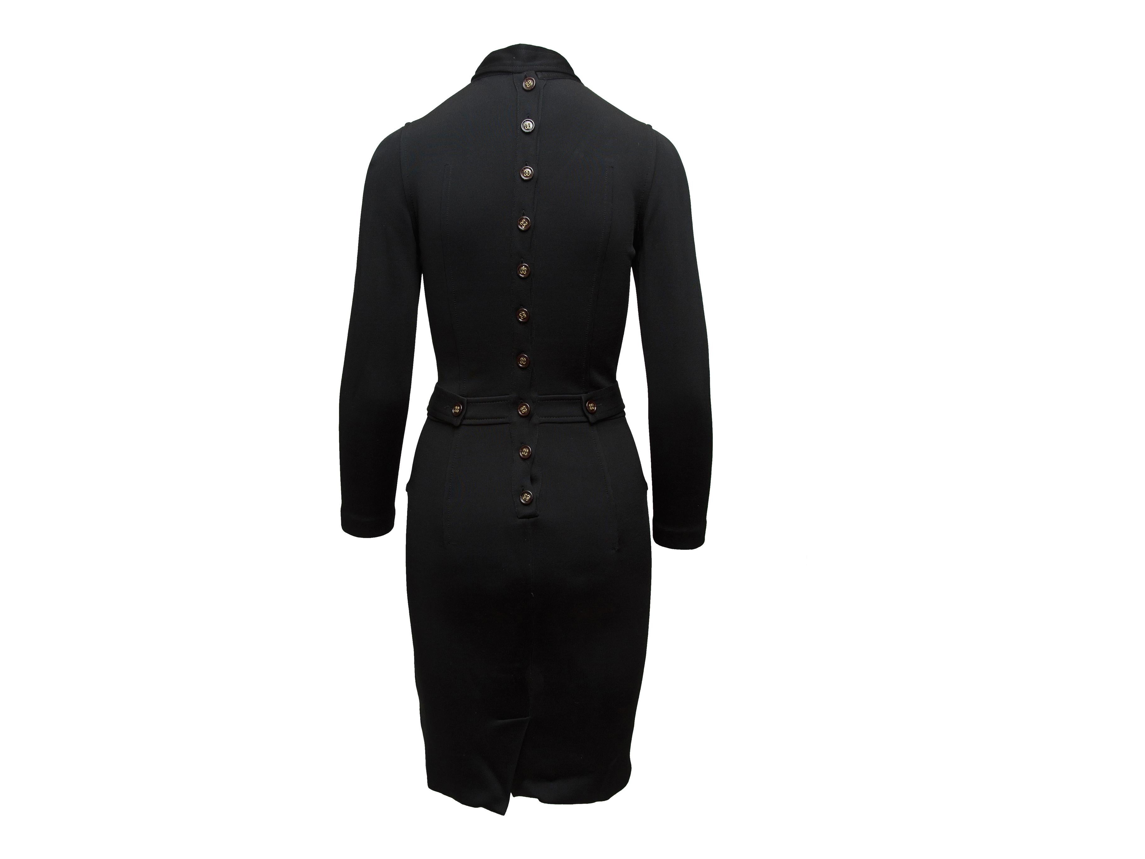 Yves Saint Laurent Black Bodycon Dress In Good Condition In New York, NY