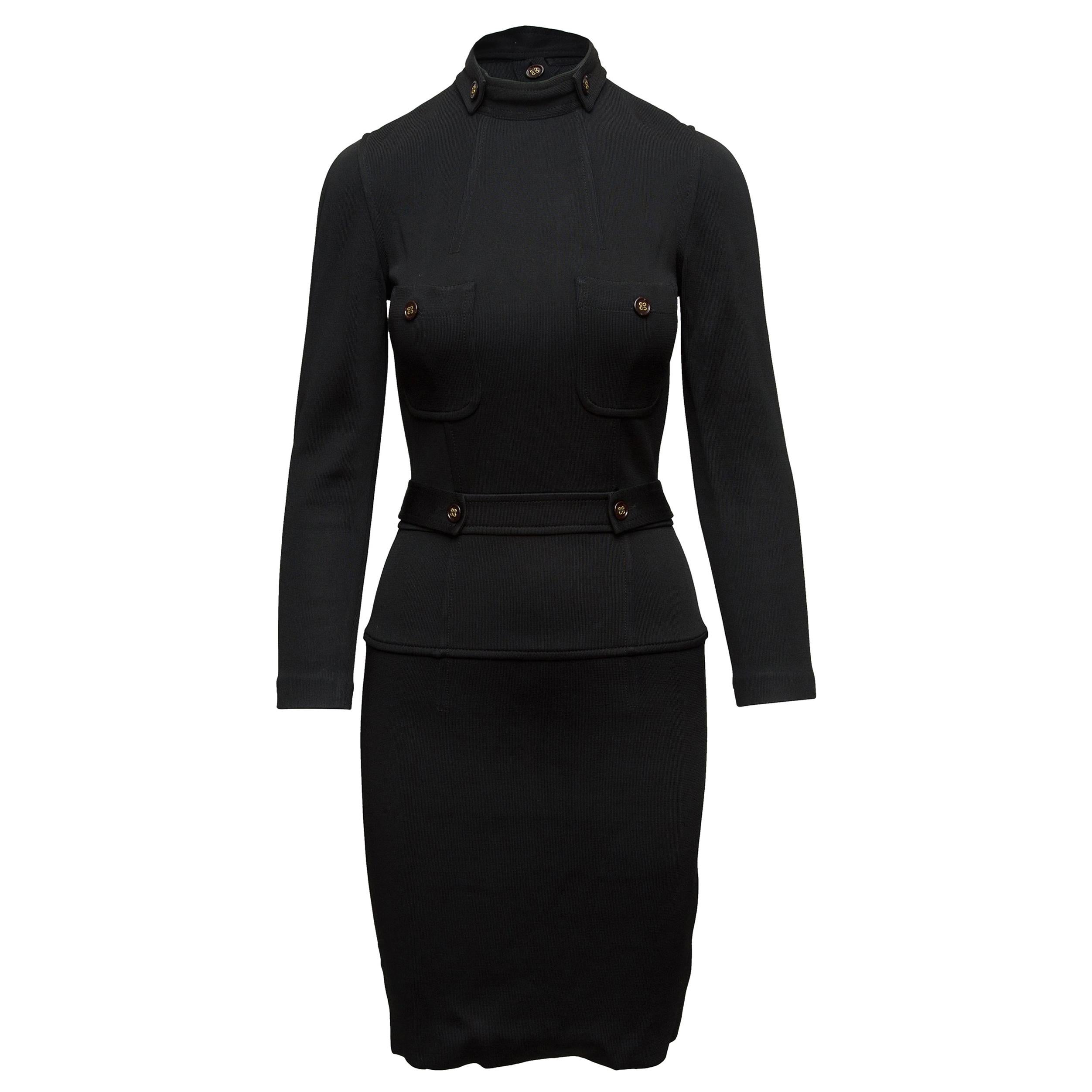 Yves Saint Laurent Black Bodycon Dress