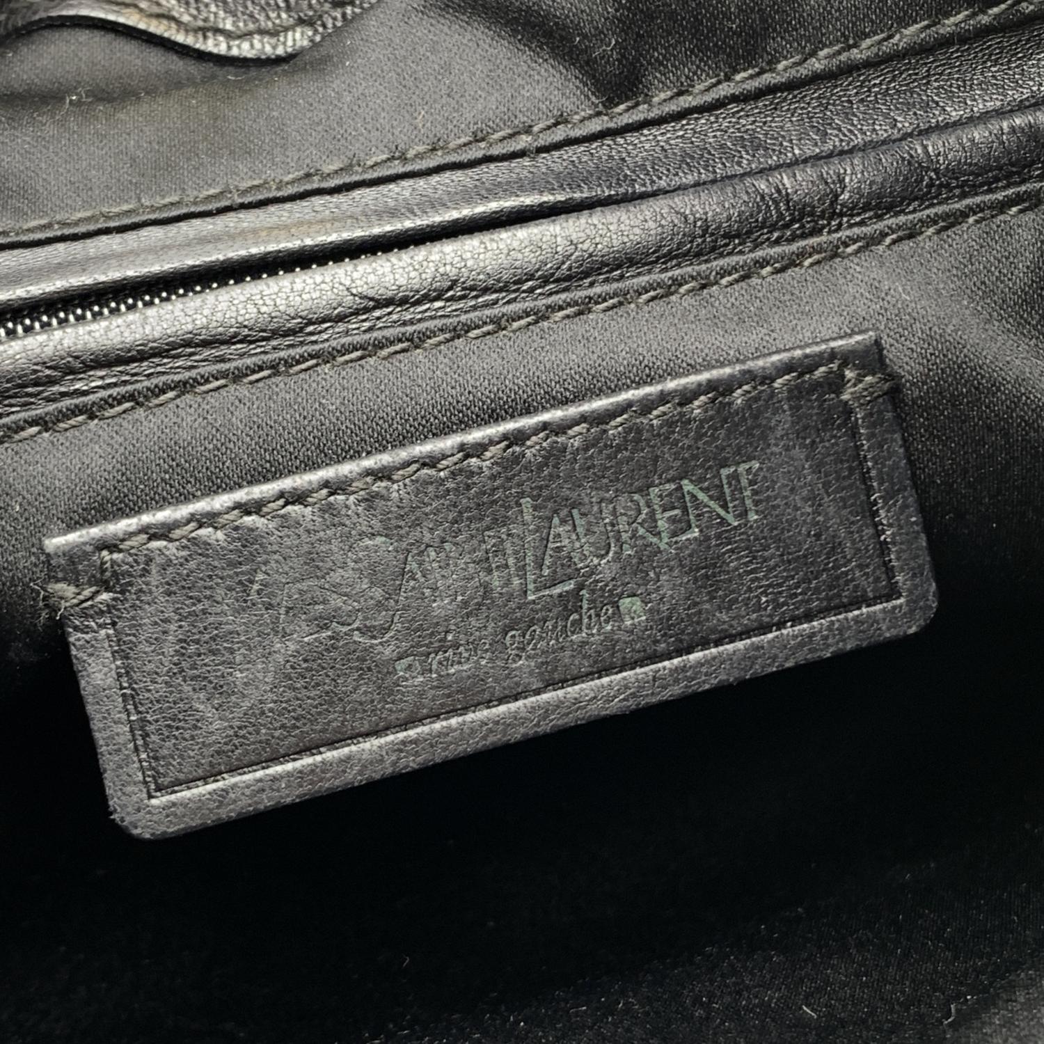 Yves Saint Laurent Black Bow Leather Hobo Tote Shoulder Bag 2